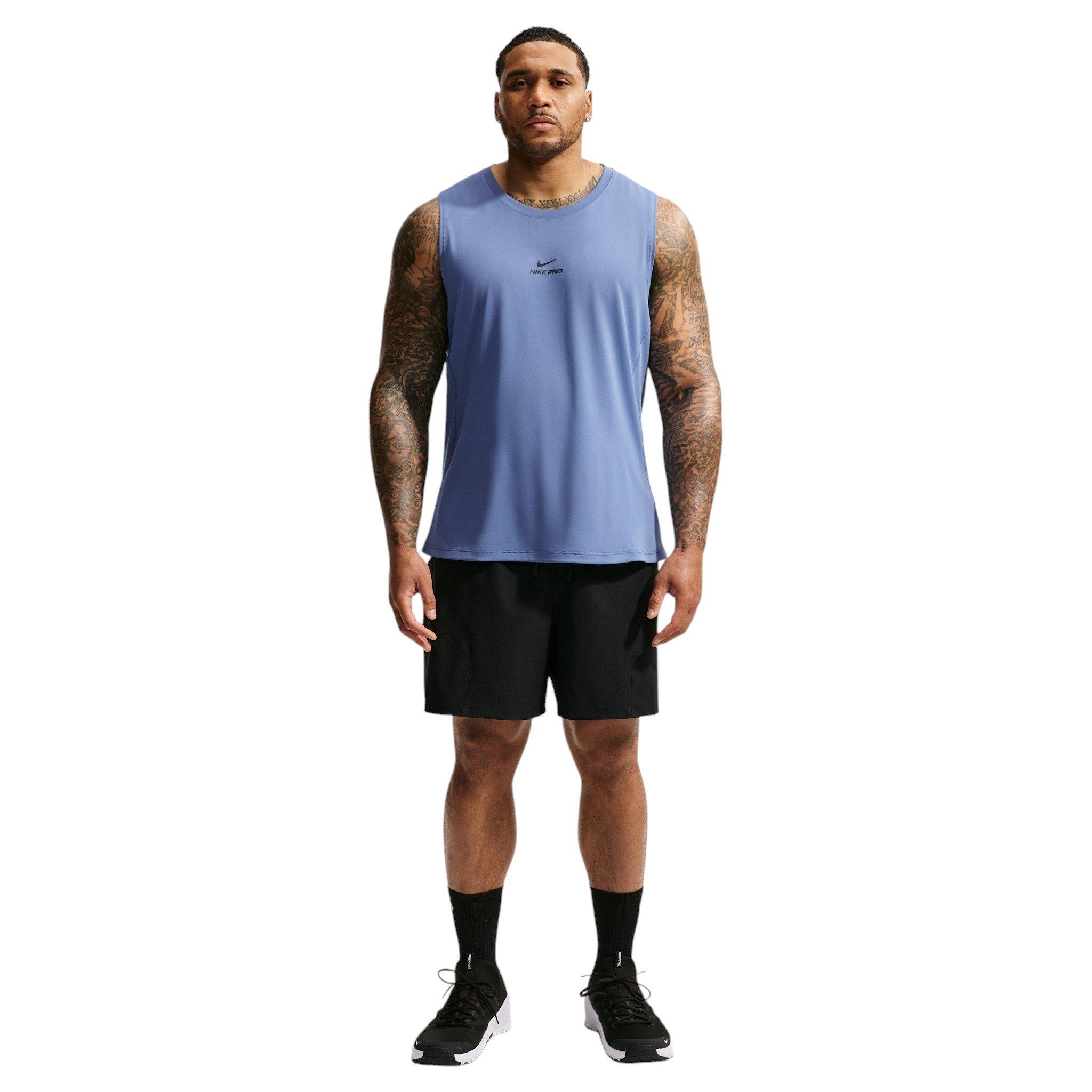 Nike Men's Pro Dri-FIT Training Tank - BLUE Thumbnail View 10