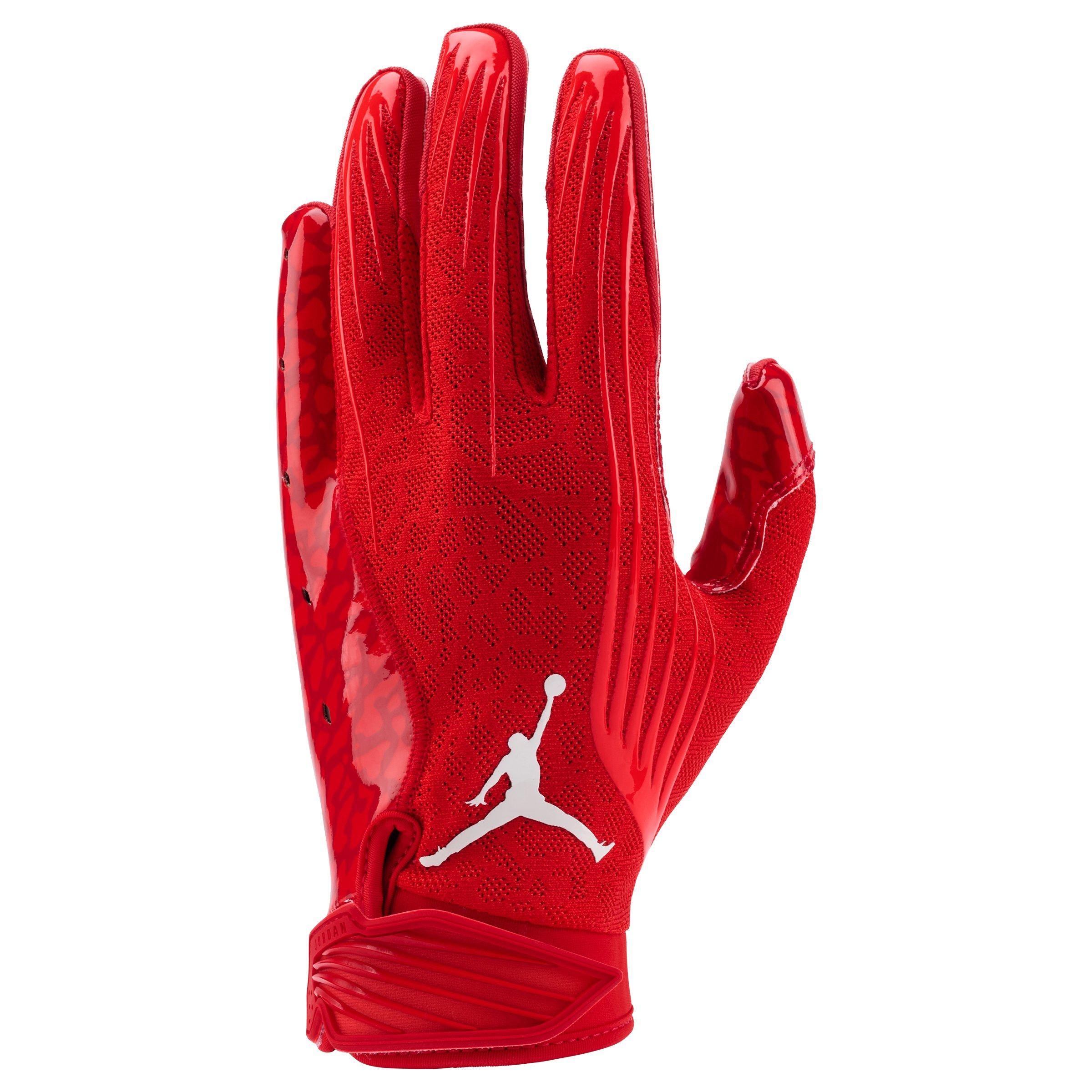 Jordan Fly Lock Adult Football Glove - RED/WHITE Thumbnail View 1