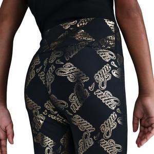 Nike Big Girls' One Dri-FIT Printed Leggings -Black/Gold