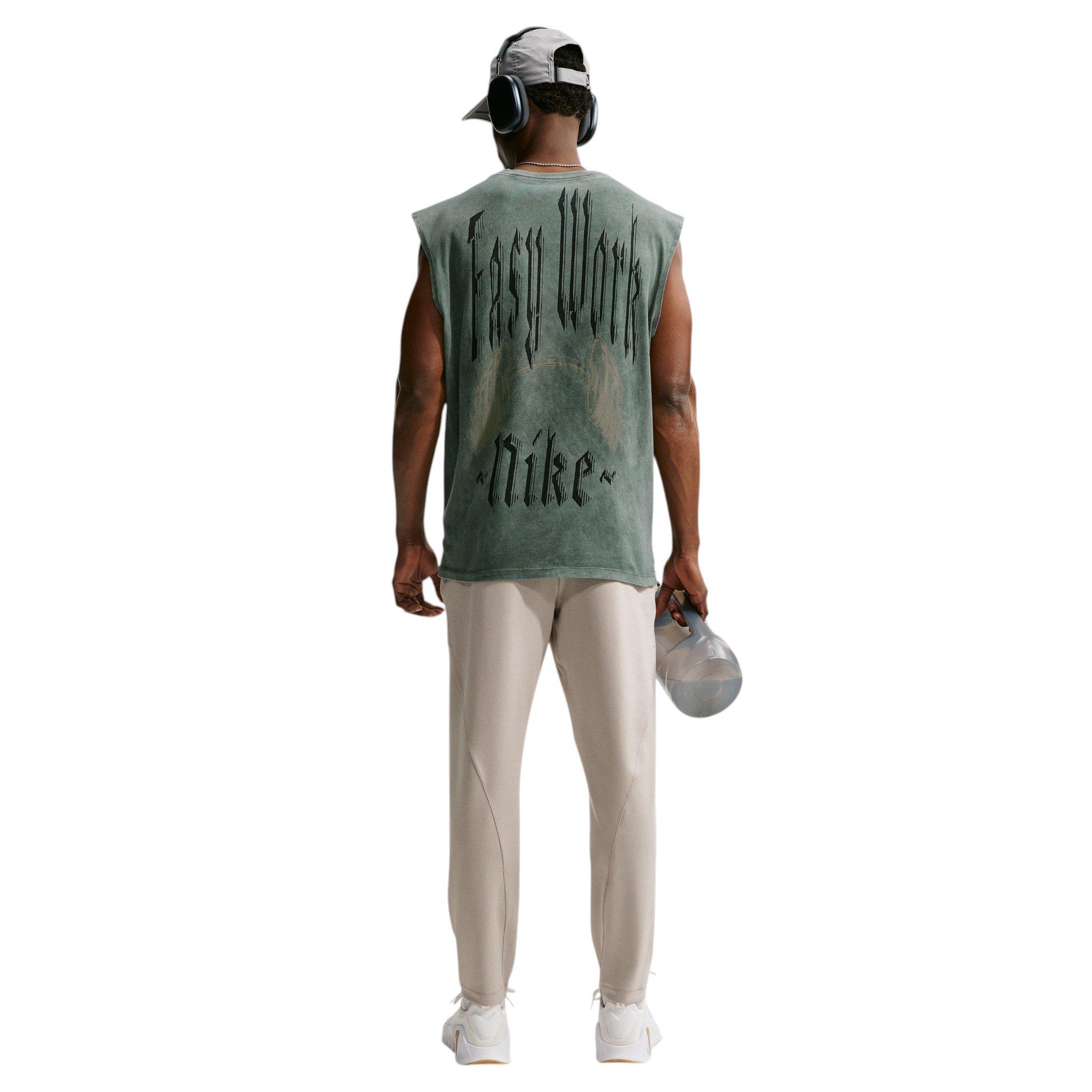 Nike Men's Easy Work Sleeveless T-Shirt - GREEN Thumbnail View 5