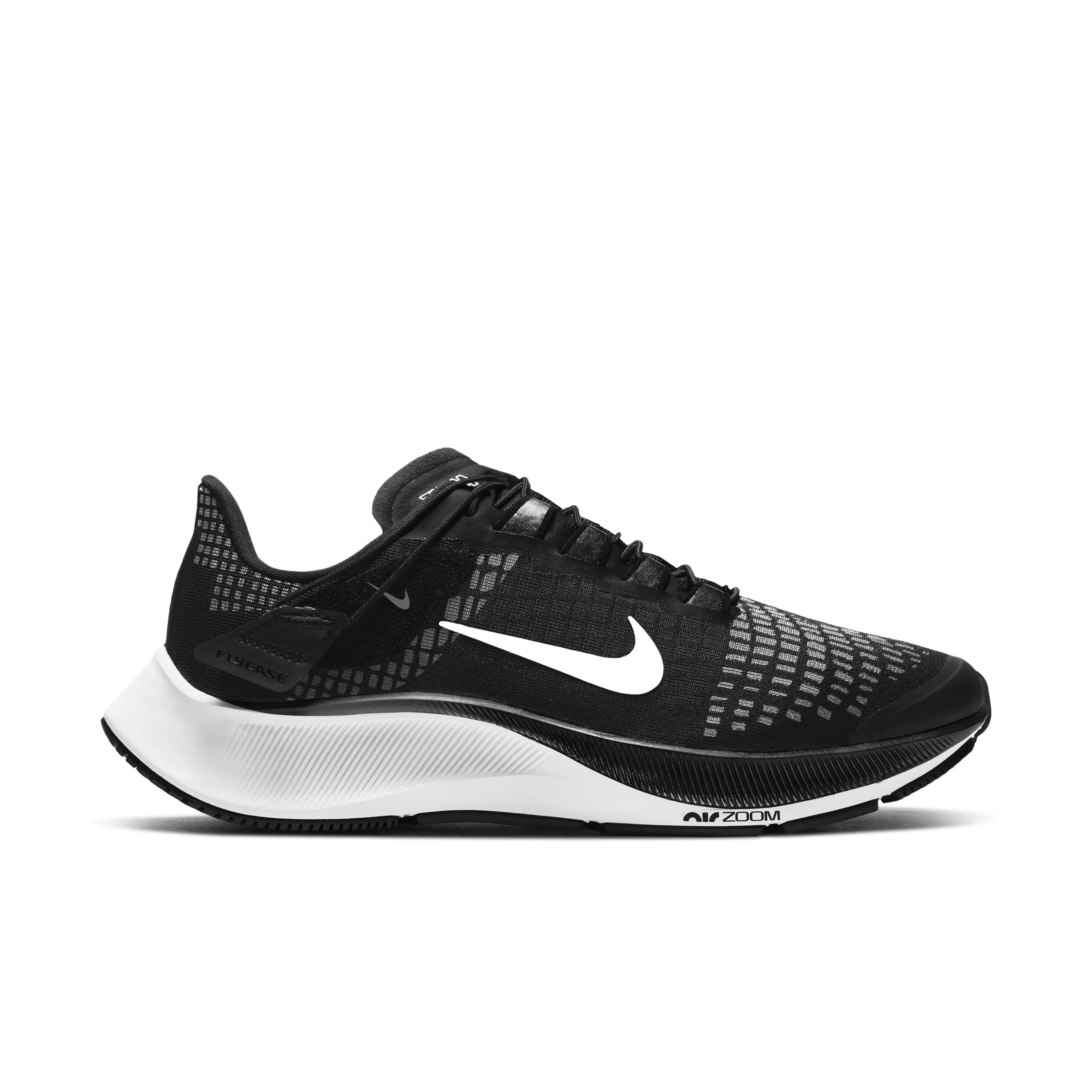 Nike Air Zoom Pegasus 37 FlyEase "Black/Smoke Grey/White" Women's Running Shoe (Wide) - BLACK/WHITE