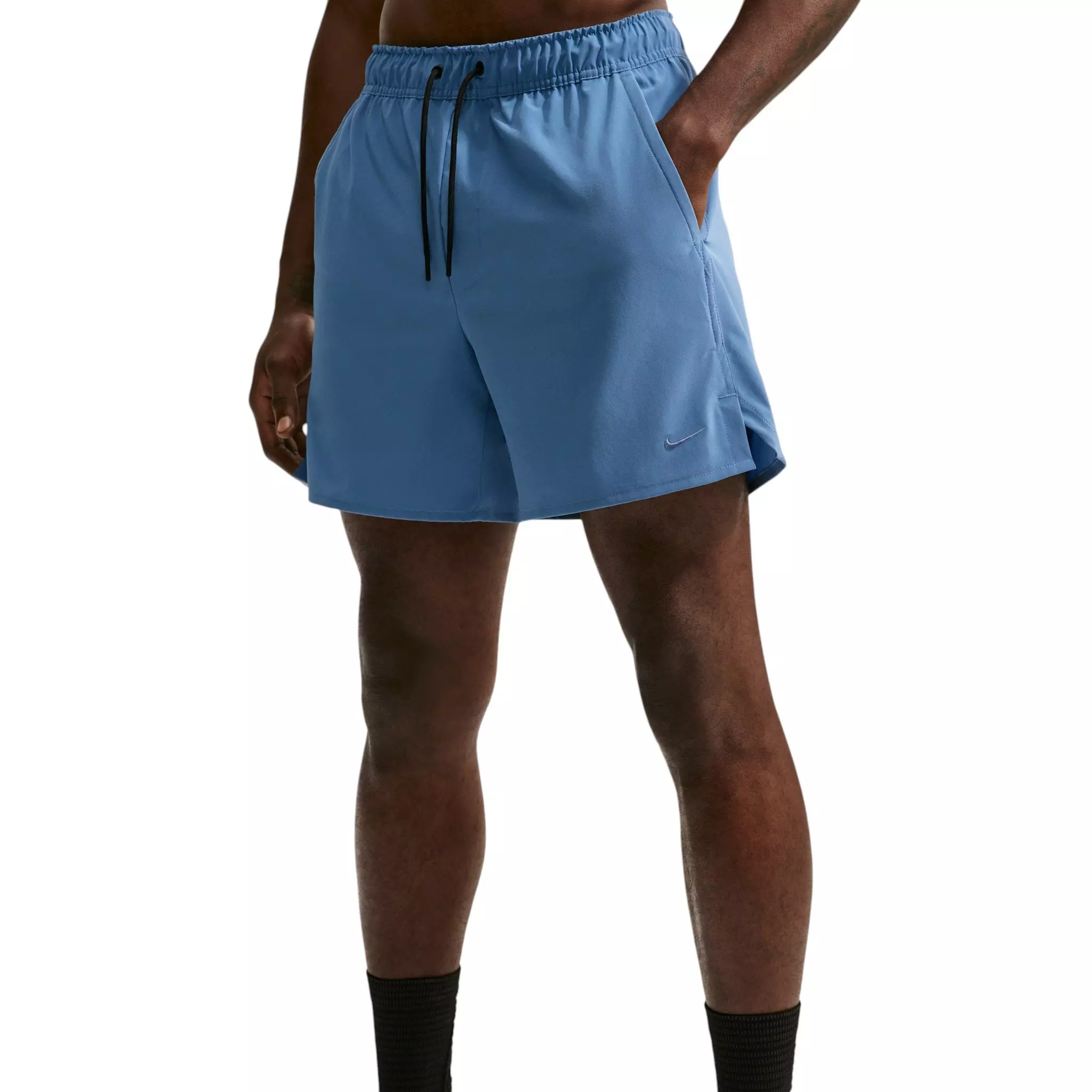 Nike Men's Unlimited Dri-FIT 5" Unlined Versatile Shorts - Indigo Storm/Black/Indigo Storm - STORM/BLACK/STORM