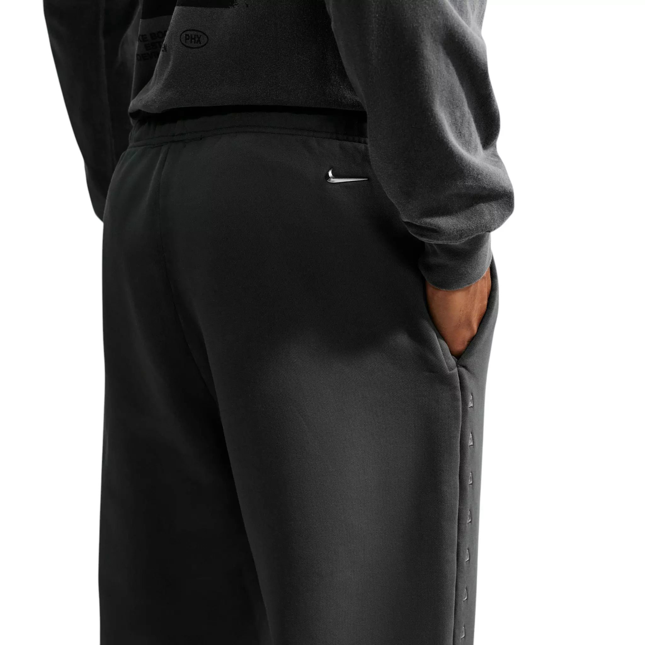 Nike Men's Ja Standard Issue Therma-FIT Fleece Open Hem Basketball Pants - Black Spruce/Ice Silver - SPRUCE/SILVER