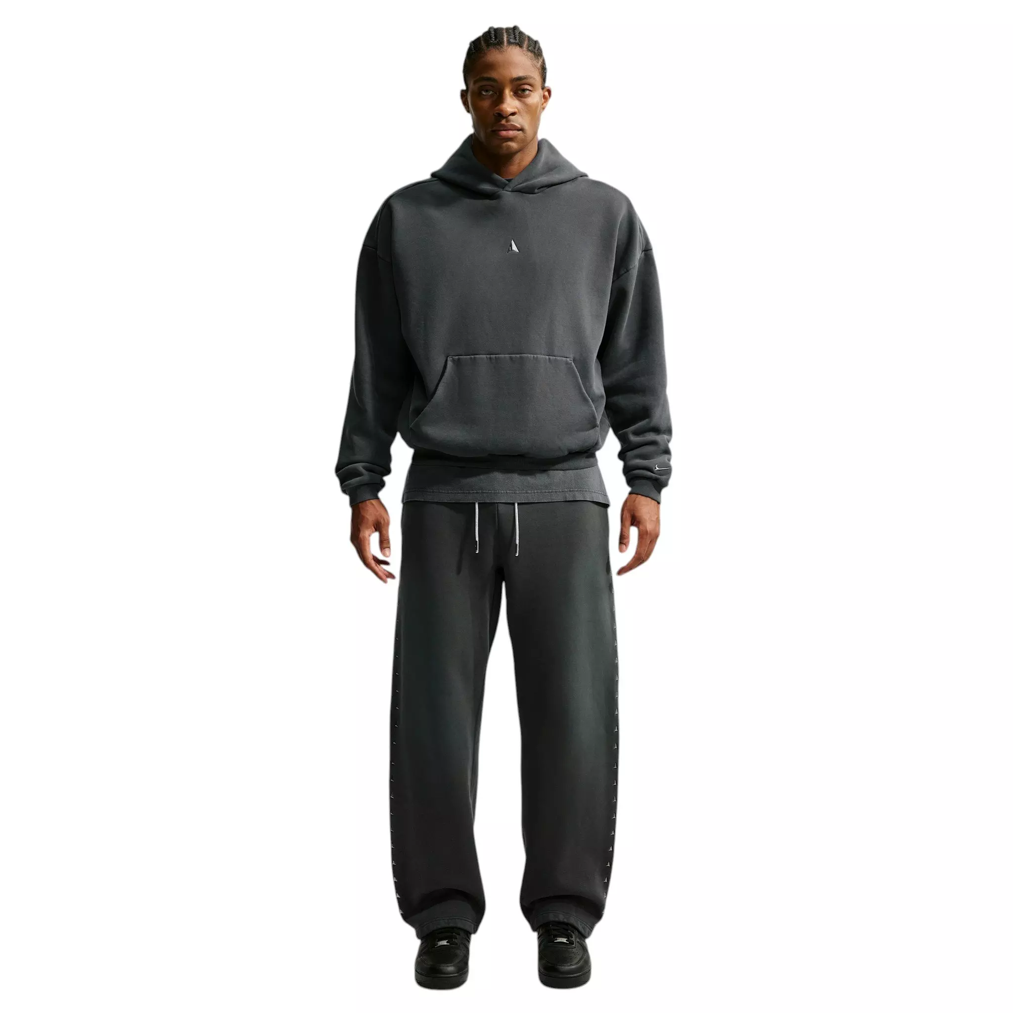 Nike Men's Ja Standard Issue Therma-FIT Fleece Open Hem Basketball Pants - Black Spruce/Ice Silver - SPRUCE/SILVER