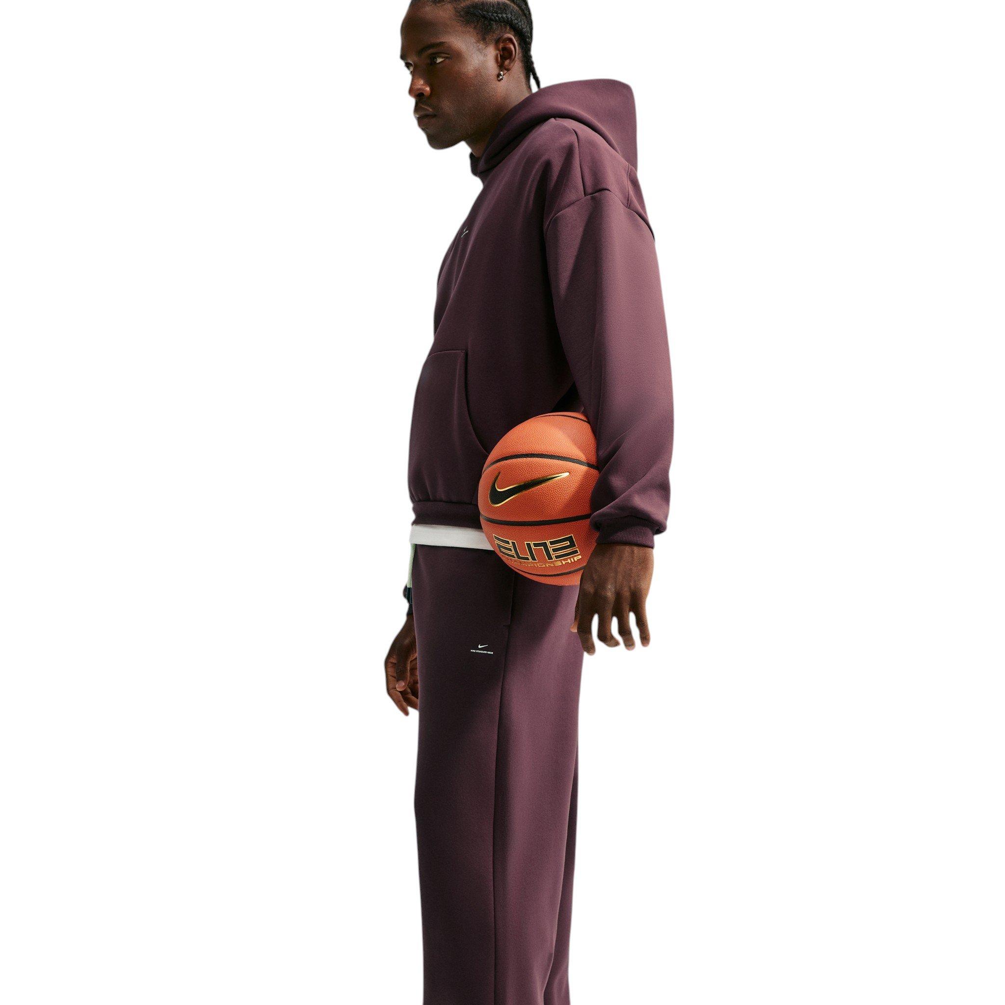 Nike Men's Standard Issue Therma-FIT Brushed Open-Hem Basketball Pants - RED Thumbnail View 3