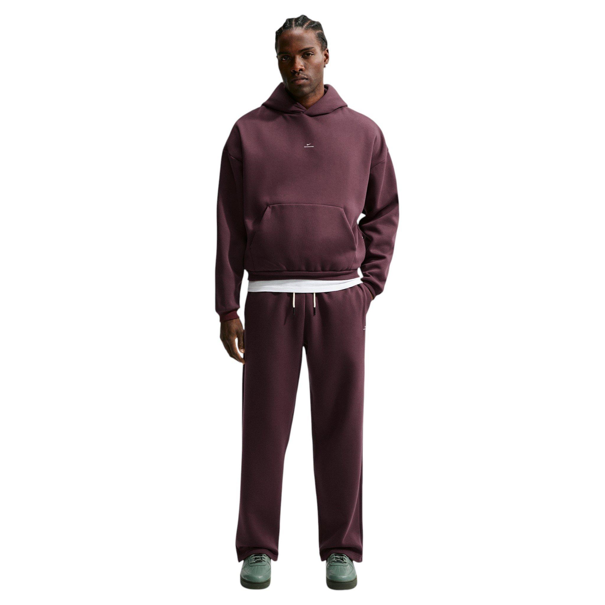 Nike Men's Standard Issue Therma-FIT Brushed Open-Hem Basketball Pants - RED Thumbnail View 4