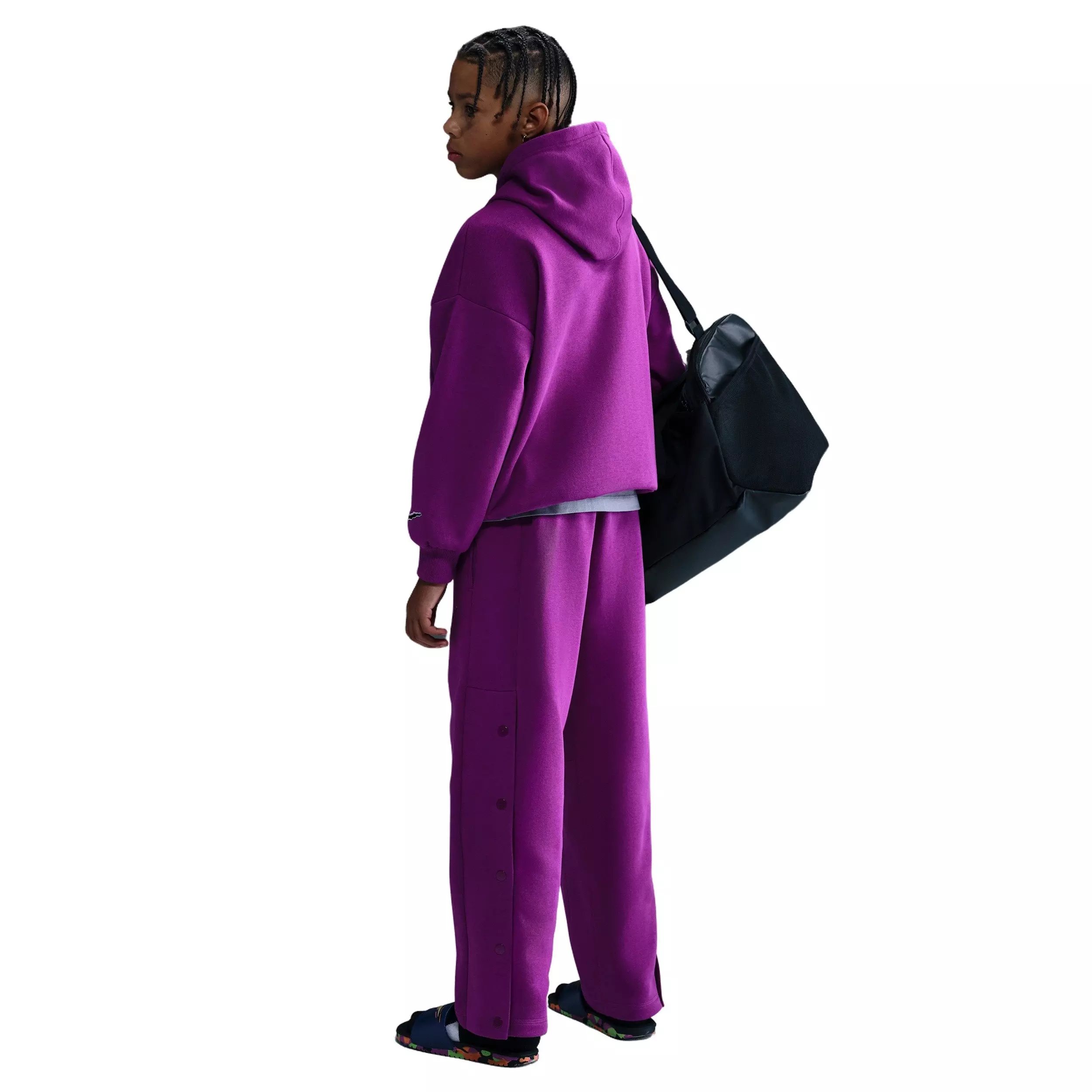 Nike Big Kids' Culture of Basketball Glitch Fleece Pants -Berry - BERRY