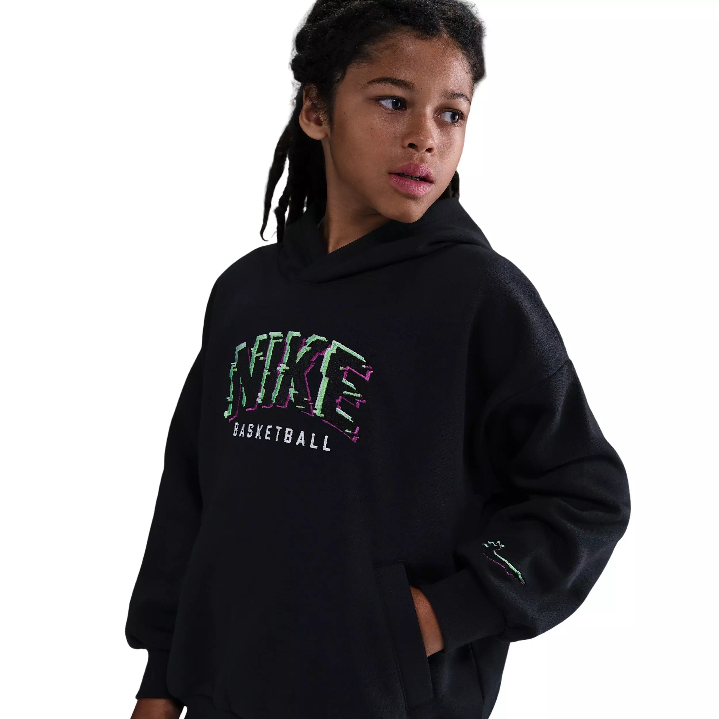 Nike Big Kids' Culture of Basketball Pullover Fleece Hoodie - Black - BLACK