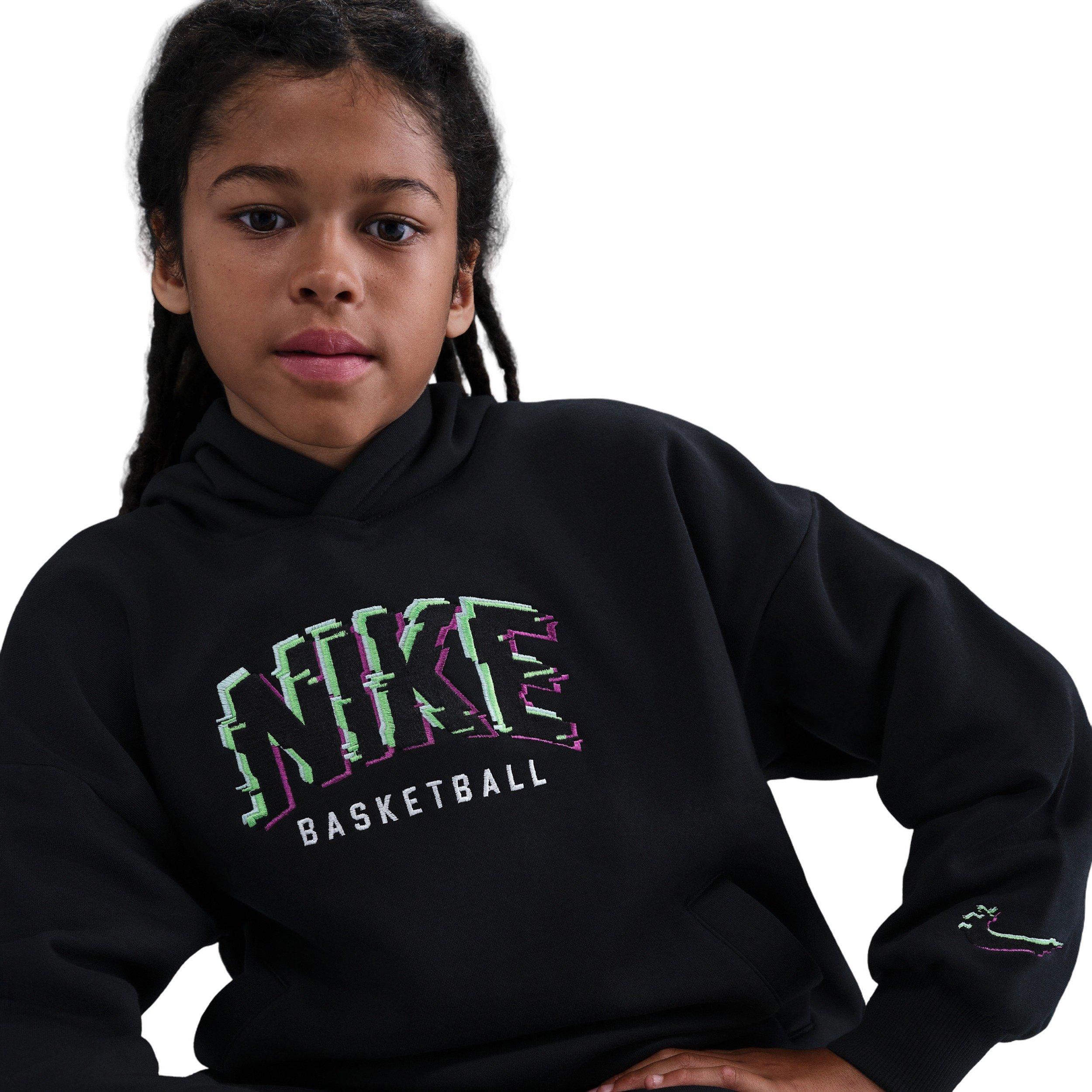 Nike Big Kids' Culture of Basketball Pullover Fleece Hoodie - Black - BLACK Thumbnail View 3