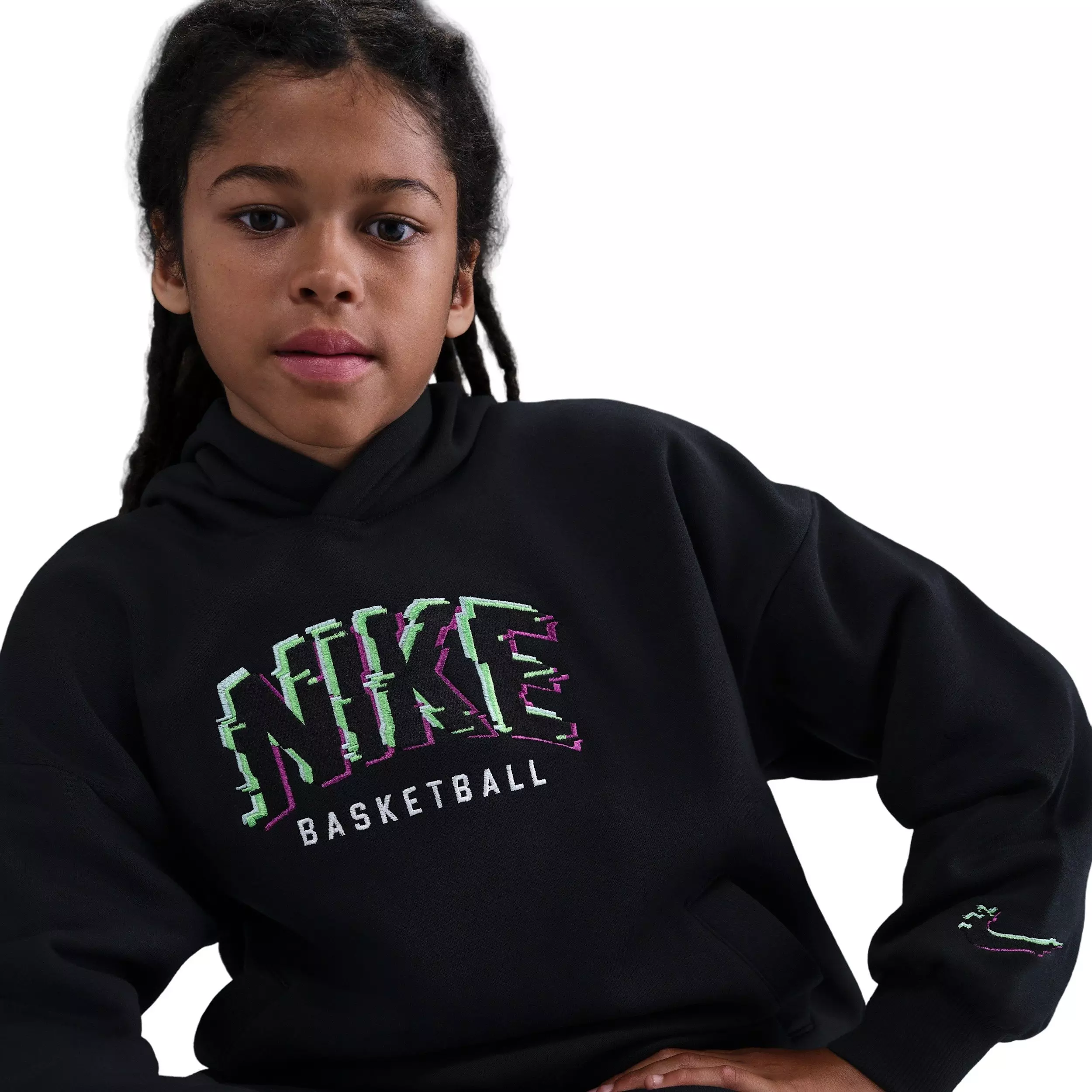 Nike Big Kids' Culture of Basketball Pullover Fleece Hoodie - Black - BLACK