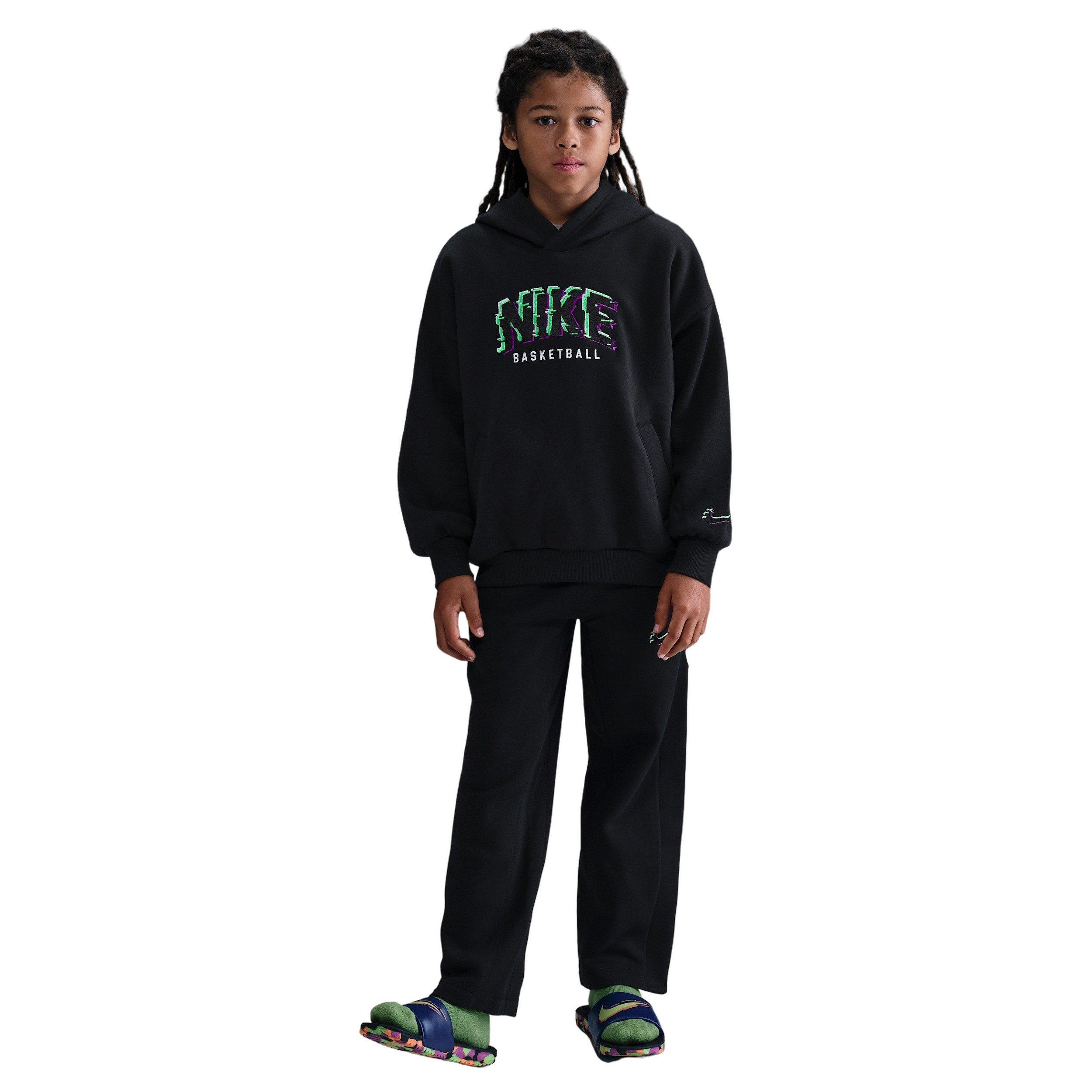 Nike Big Kids' Culture of Basketball Pullover Fleece Hoodie - Black - BLACK Thumbnail View 4