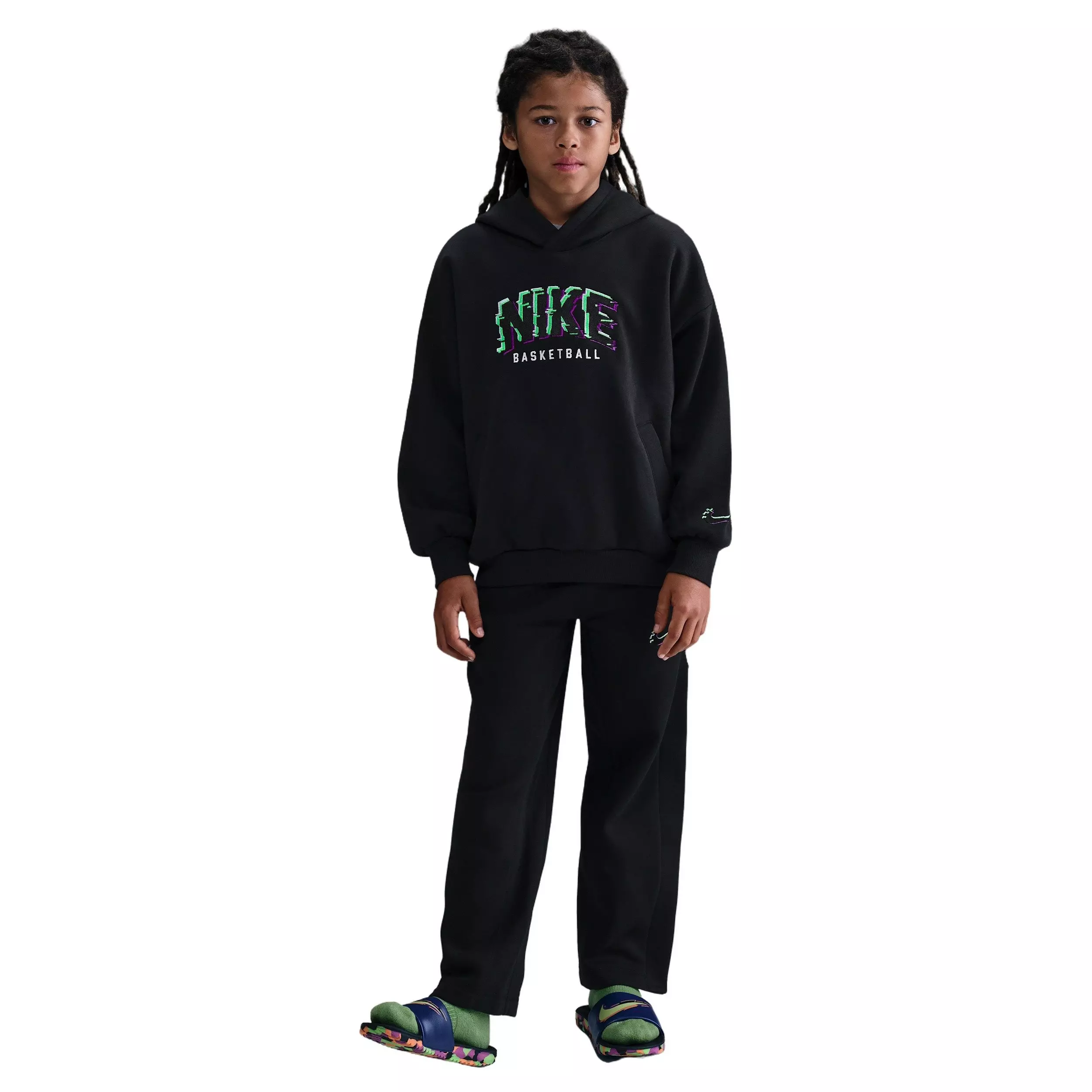 Nike Big Kids' Culture of Basketball Pullover Fleece Hoodie -Black - BLACK