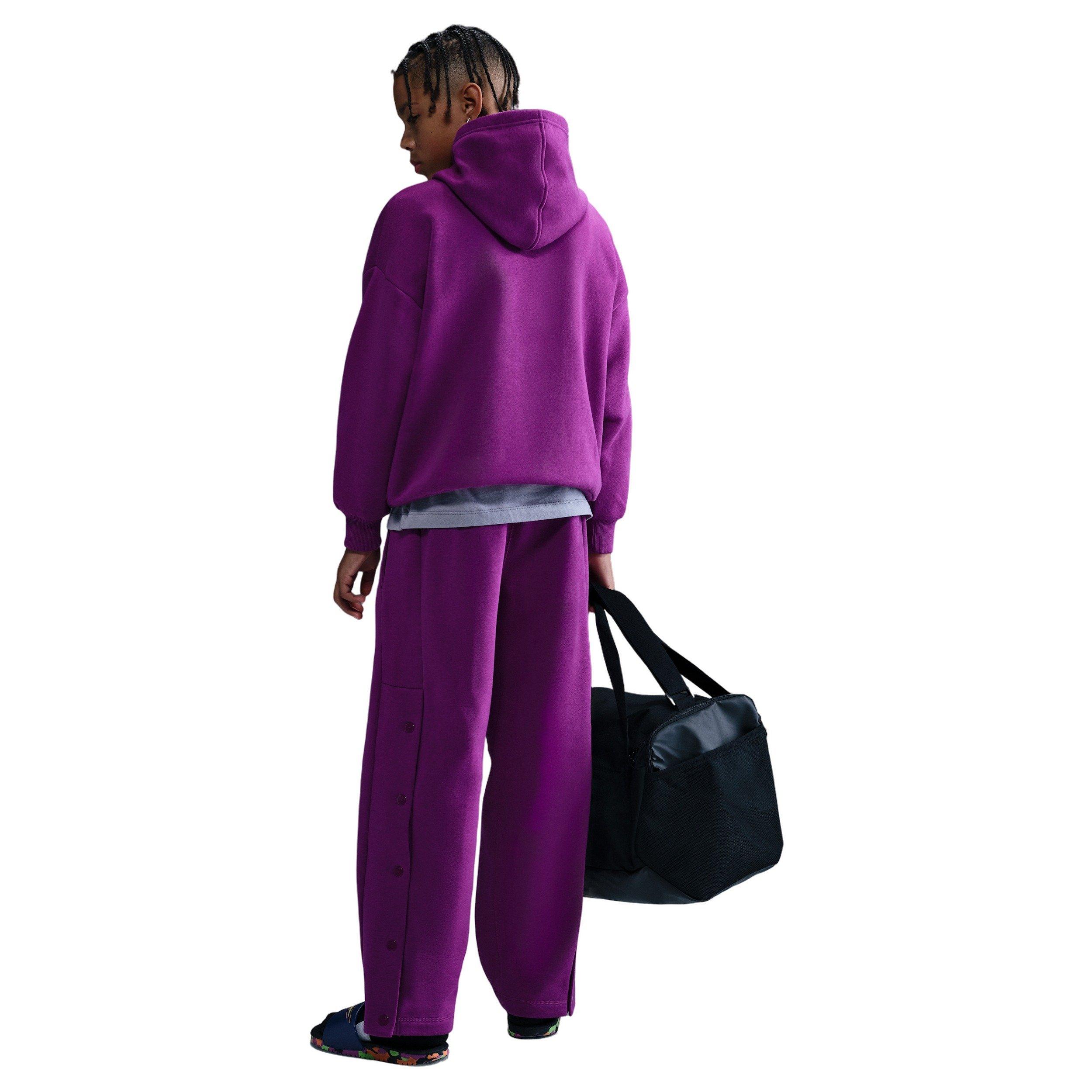 Nike Big Kids' Culture of Basketball Pullover Fleece Hoodie - Berry - BERRY Thumbnail View 4