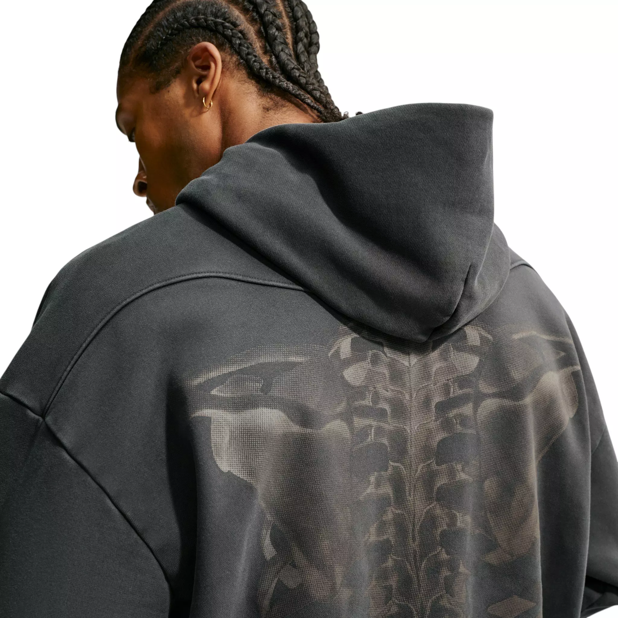 Nike Men's Ja Standard Issue Therma-FIT Fleece Pullover Basketball Hoodie - Black Spruce/Ice Silver - BLACK/SILVER