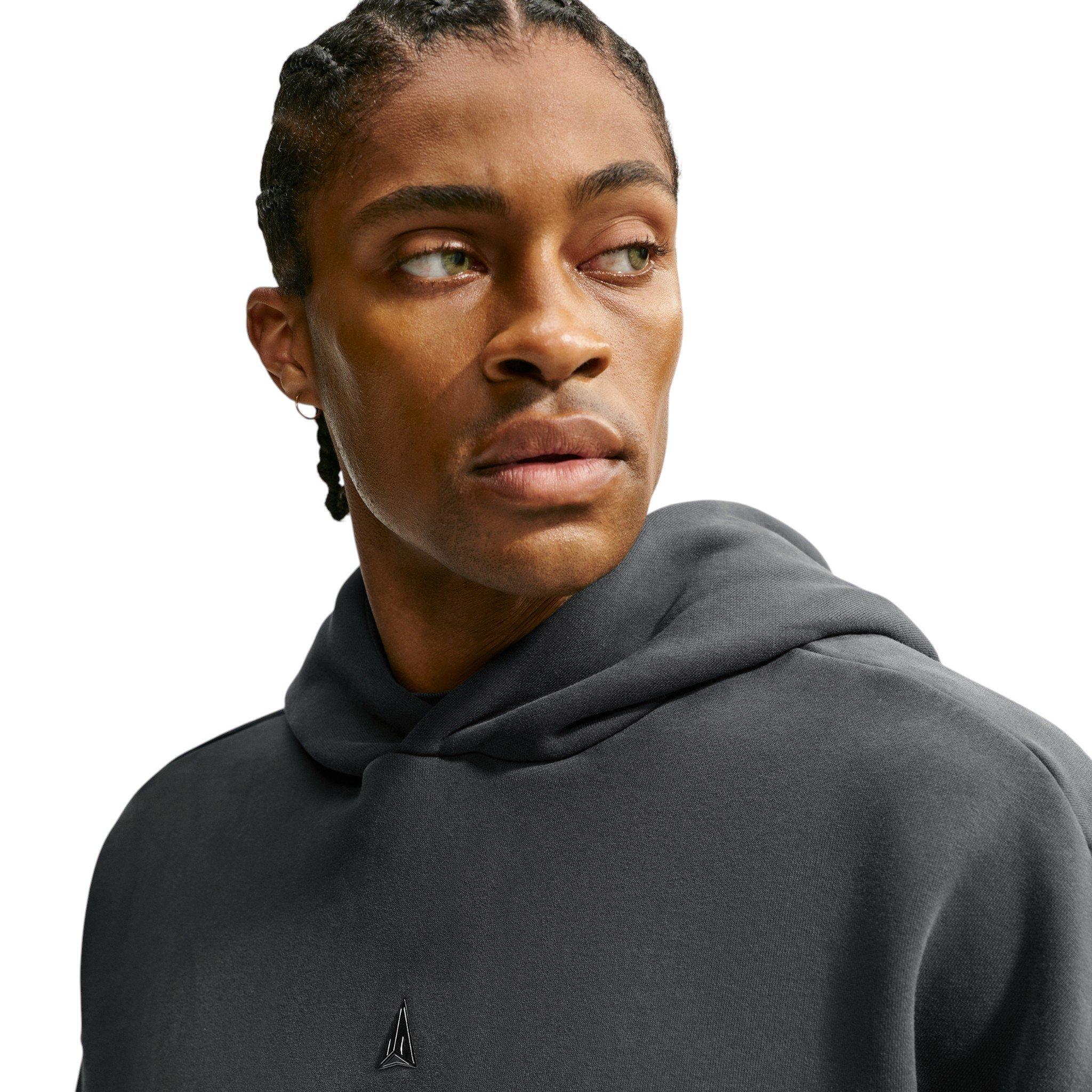 Nike Men's Ja Standard Issue Therma-FIT Fleece Pullover Basketball Hoodie - Black Spruce/Ice Silver - BLACK/SILVER