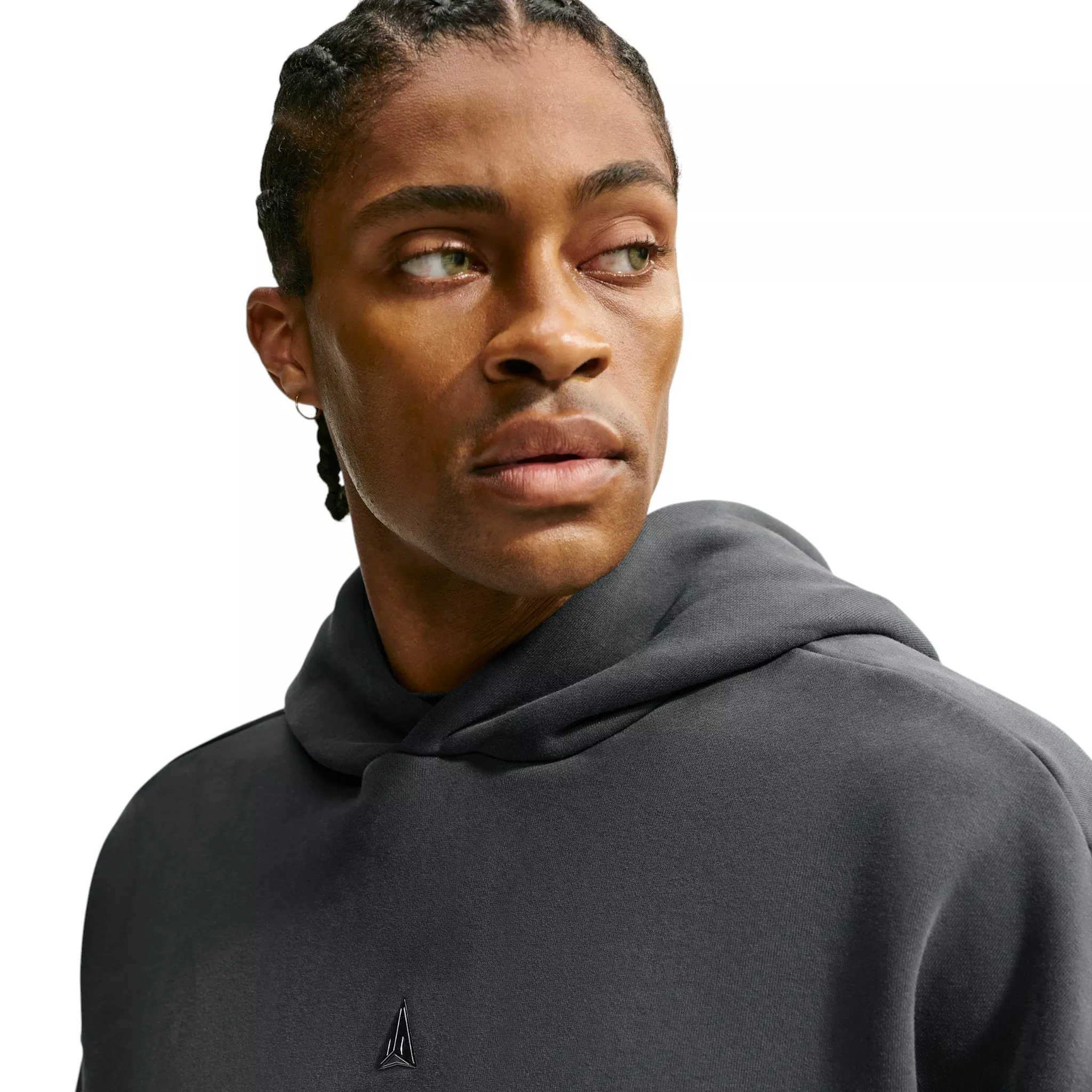 Nike Men's Ja Standard Issue Therma-FIT Fleece Pullover Basketball Hoodie - Black Spruce/Ice Silver - BLACK/SILVER