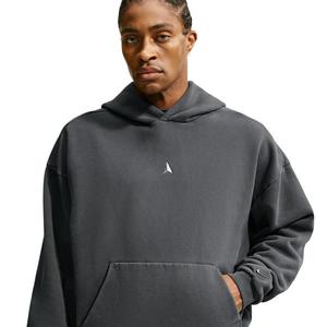 Nike Men's Ja Standard Issue Therma-FIT Fleece Pullover Basketball Hoodie - Black Spruce/Ice Silver - BLACK/SILVER