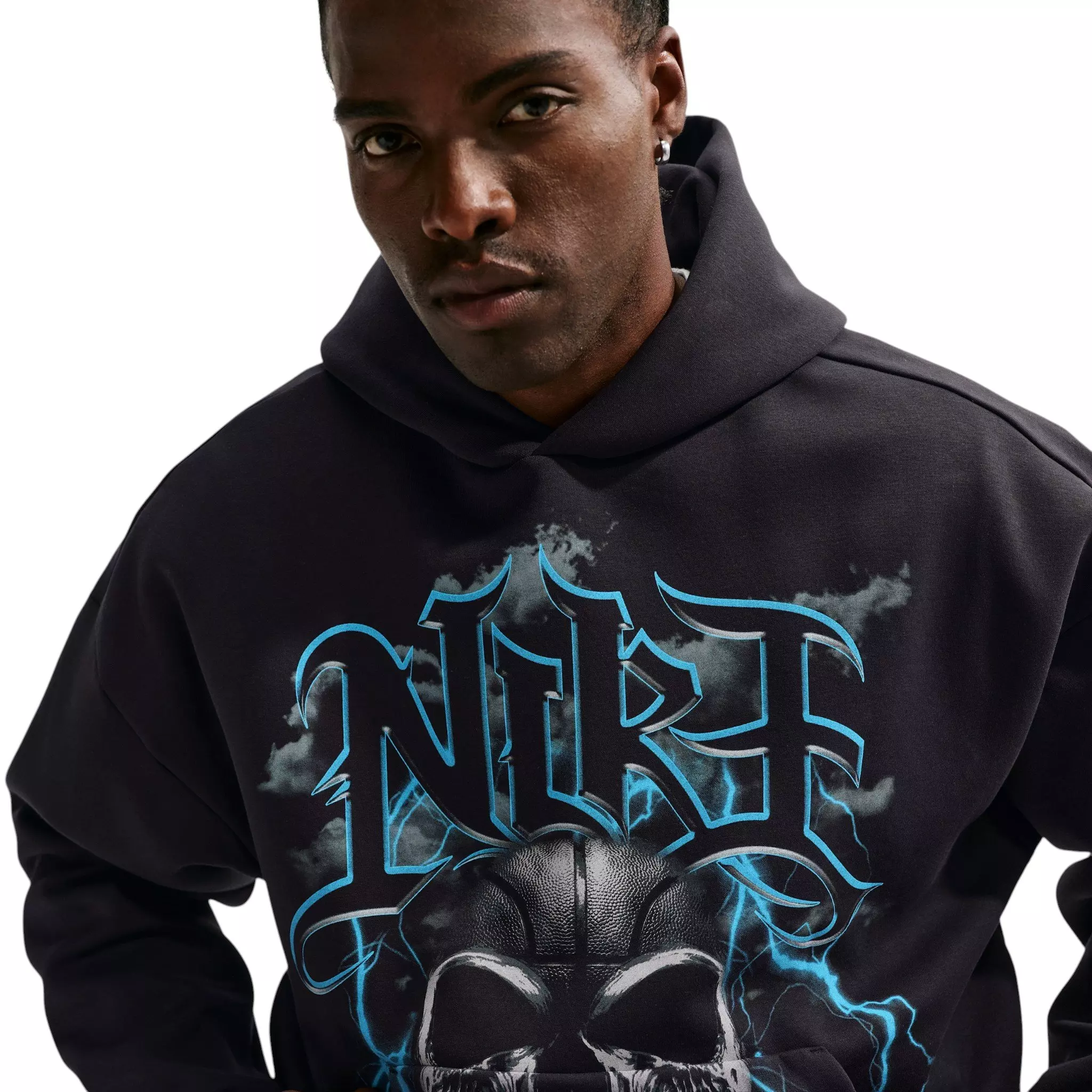 Nike Men's Standard Issue Brushed Pullover Basketball Hoodie - Black - BLACK