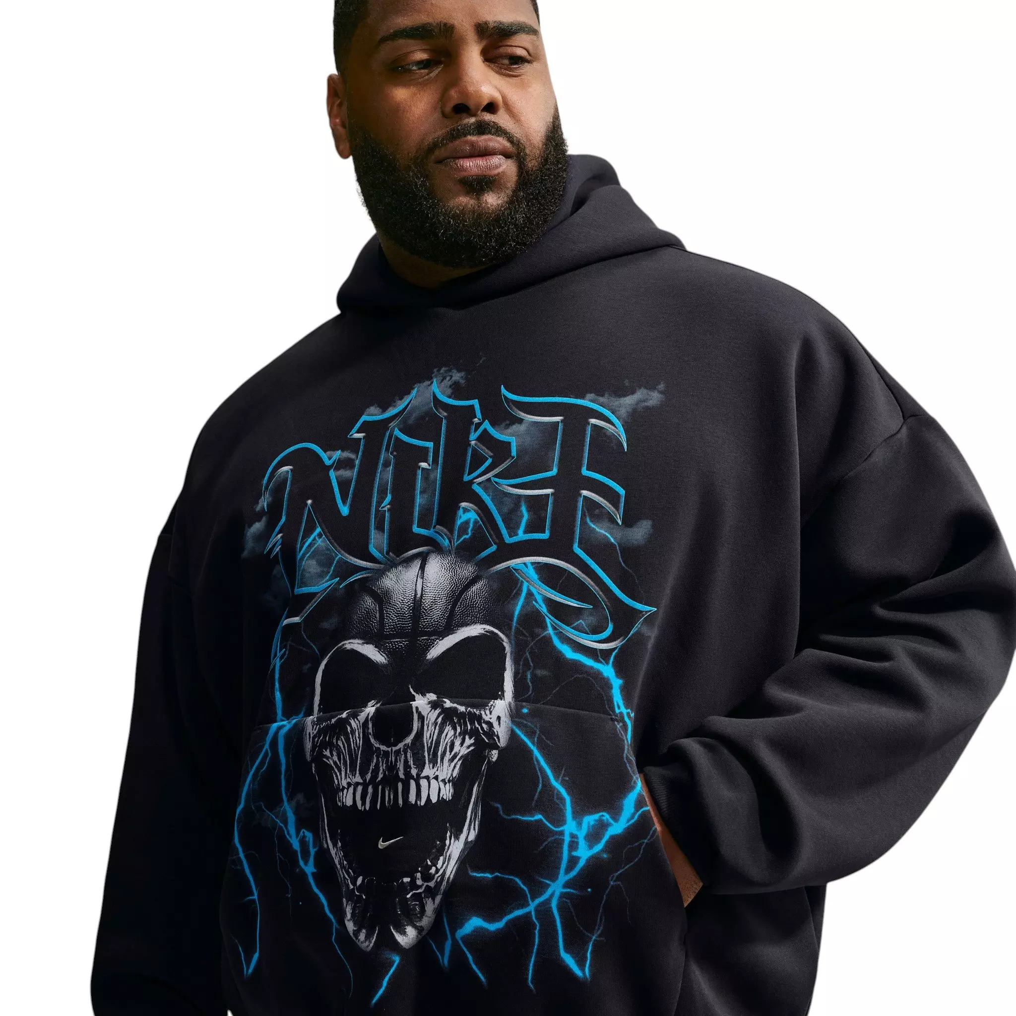 Nike Men's Standard Issue Brushed Pullover Basketball Hoodie - Black - BLACK