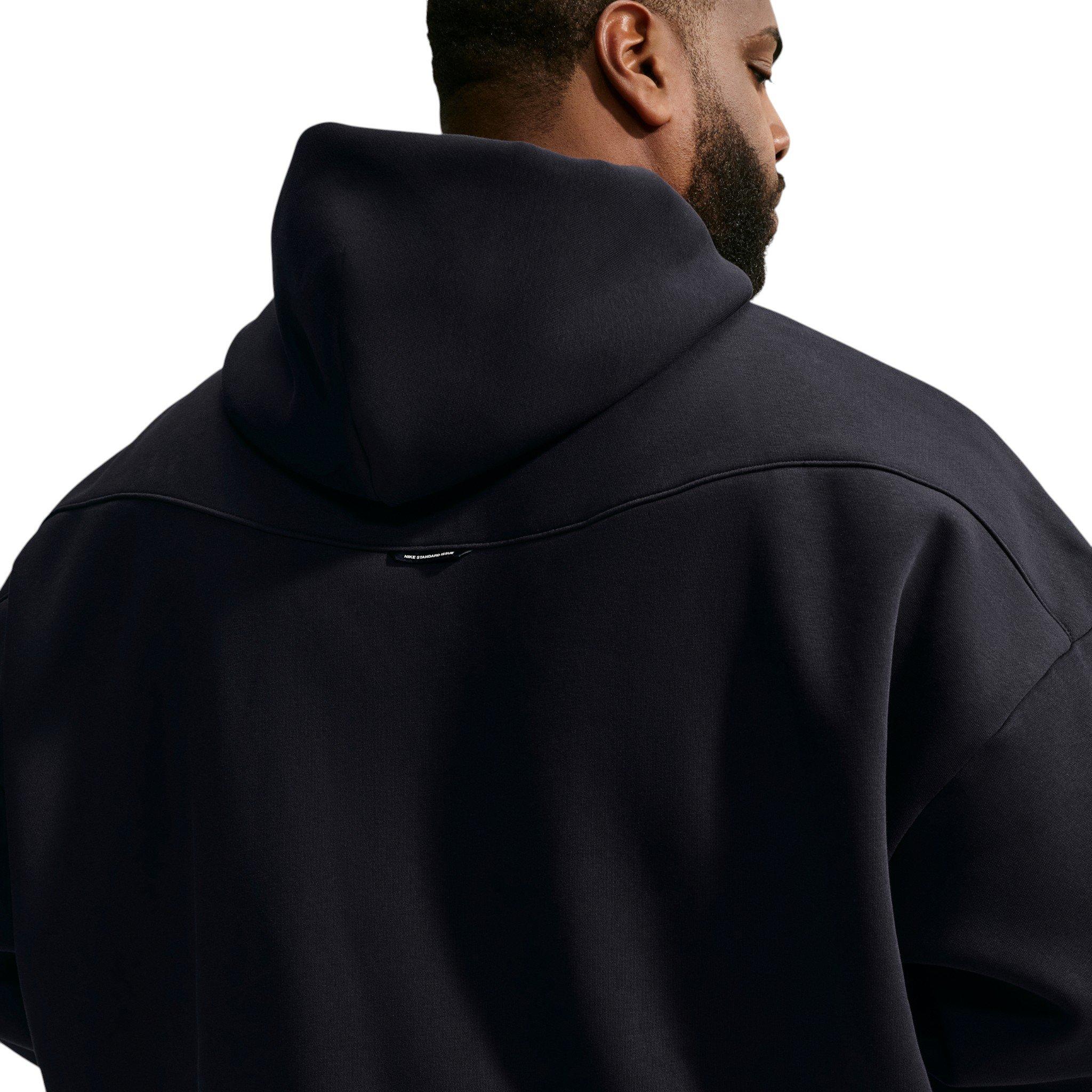 Nike Men's Standard Issue Brushed Pullover Basketball Hoodie - Black - BLACK Thumbnail View 5