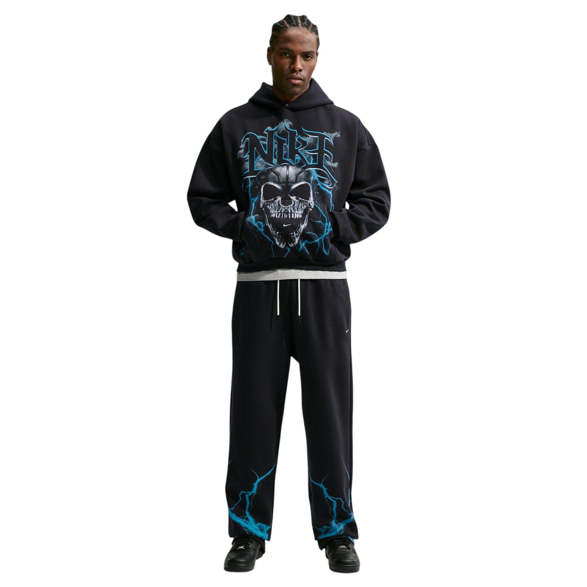 Nike Men's Standard Issue Brushed Pullover Basketball Hoodie - Black - BLACK Thumbnail View 7