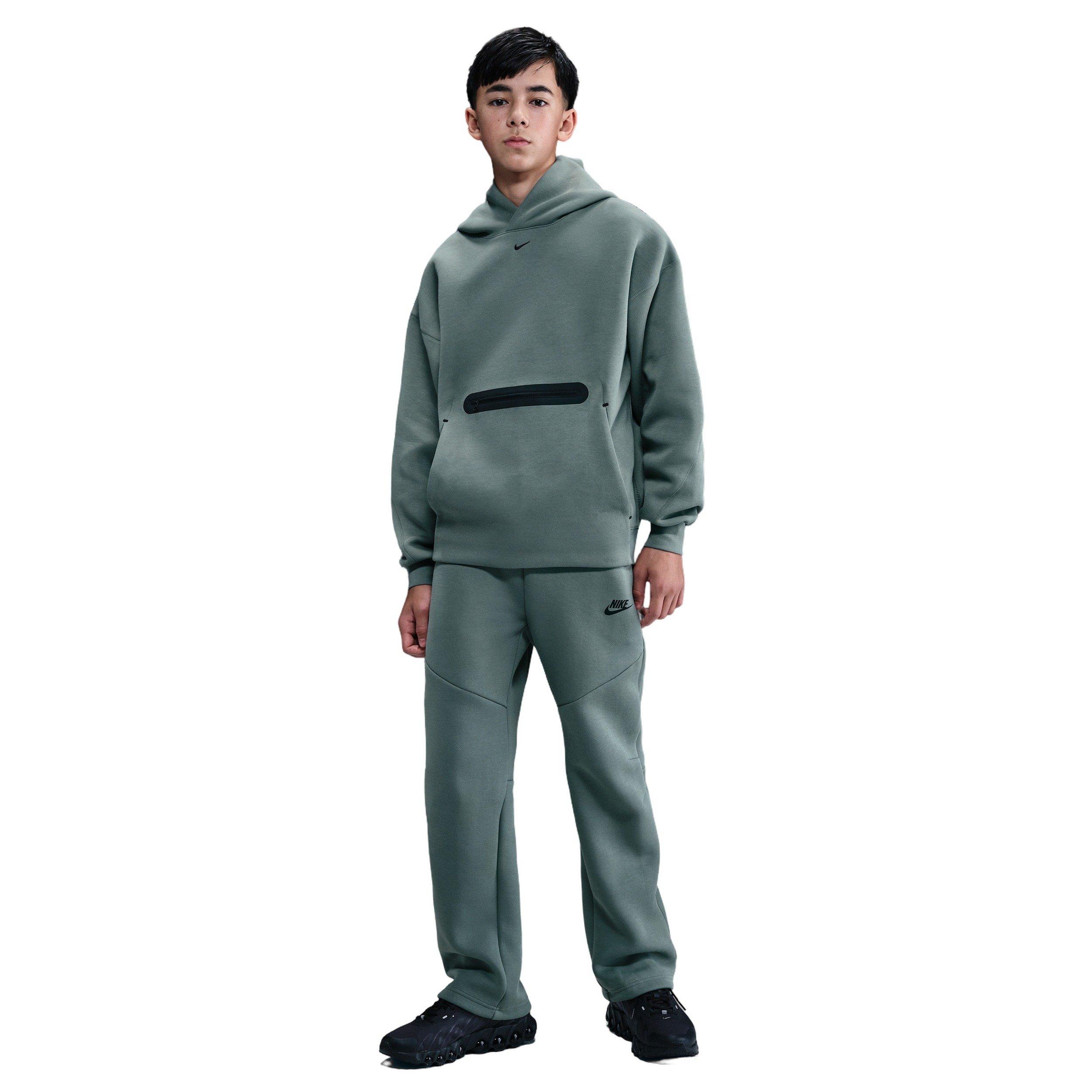 Nike Sportswear Tech Fleece Oversized Big Boys' Grey Pullover Hoodie