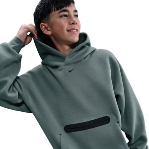 Nike Big Boys' Sportswear Tech Fleece Oversized Pullover Hoodie -Grey
