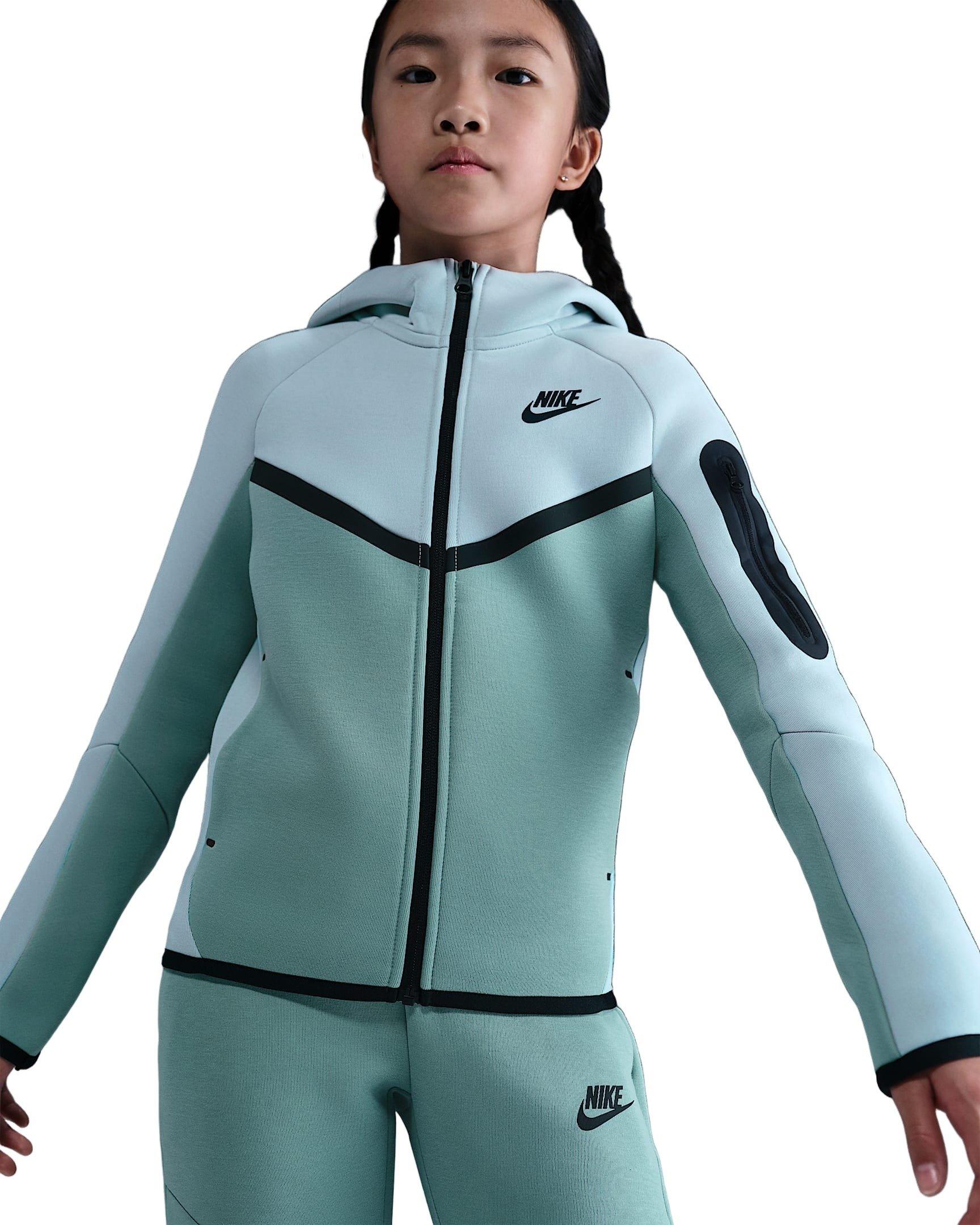 Nike Big Kids' Sportswear Tech Fleece Full-Zip Jacket - Lt Silver/Cannon/Black - LT SILVER/CANNON/BLACK Thumbnail View 1