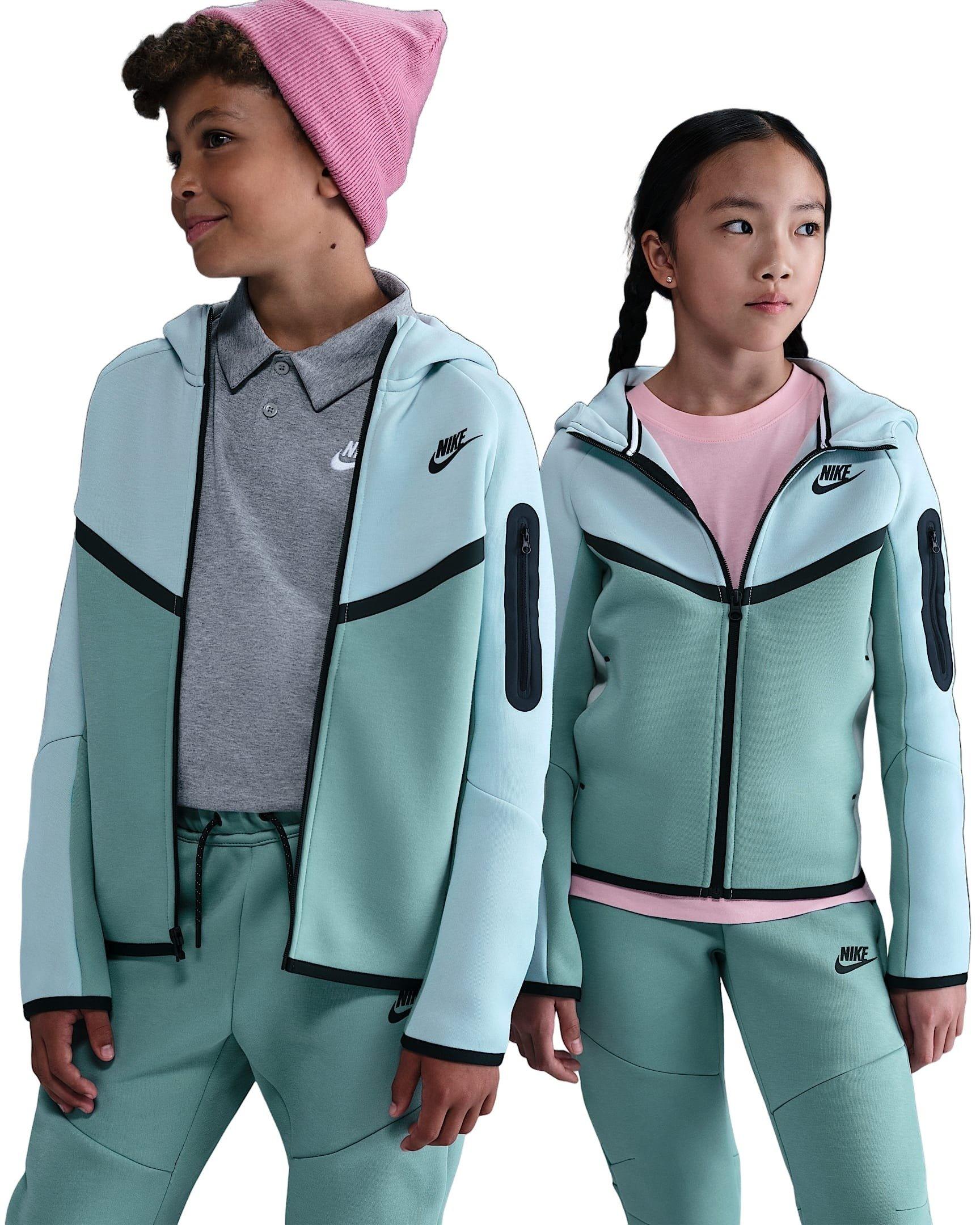 Nike Big Kids' Sportswear Tech Fleece Full-Zip Jacket - Lt Silver/Cannon/Black - LT SILVER/CANNON/BLACK Thumbnail View 3