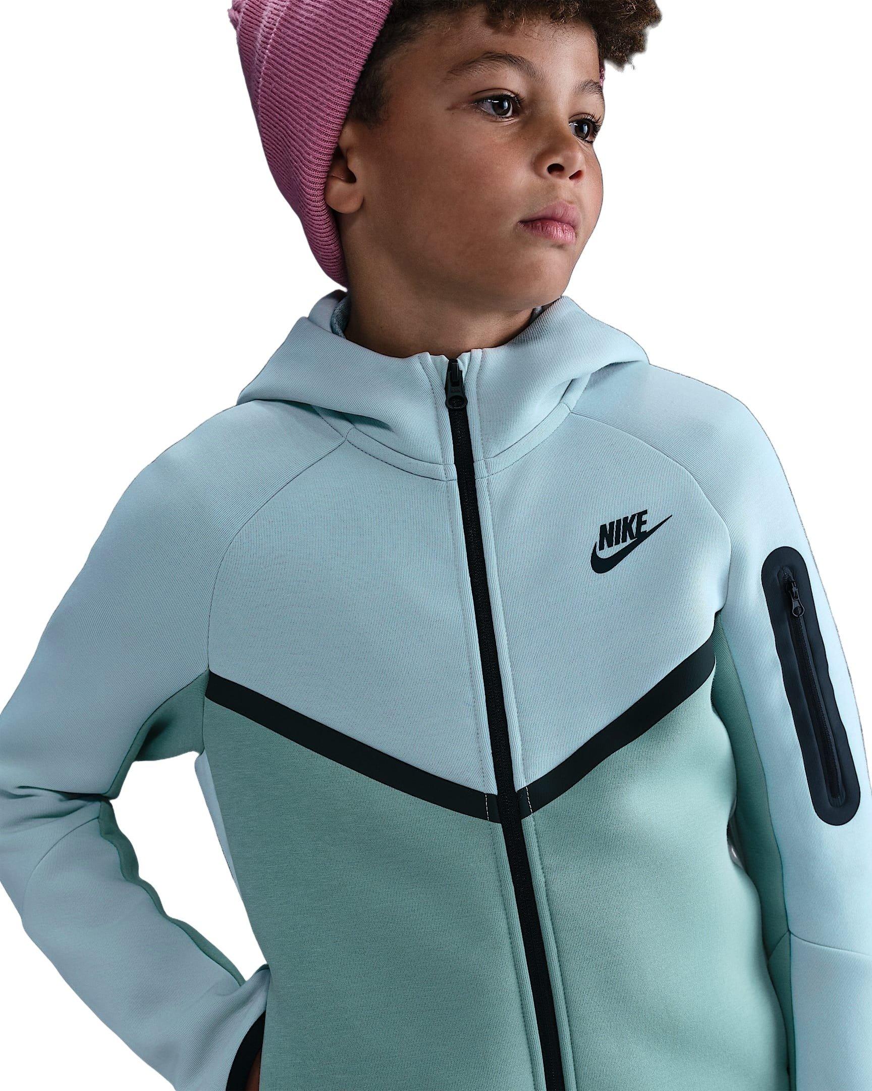 Nike Big Kids' Sportswear Tech Fleece Full-Zip Jacket - Lt Silver/Cannon/Black - LT SILVER/CANNON/BLACK Thumbnail View 4