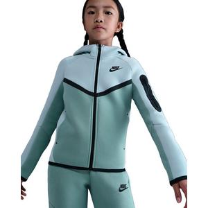 Nike Big Kids' Sportswear Tech Fleece Full-Zip Jacket -Lt Silver/Cannon/Black