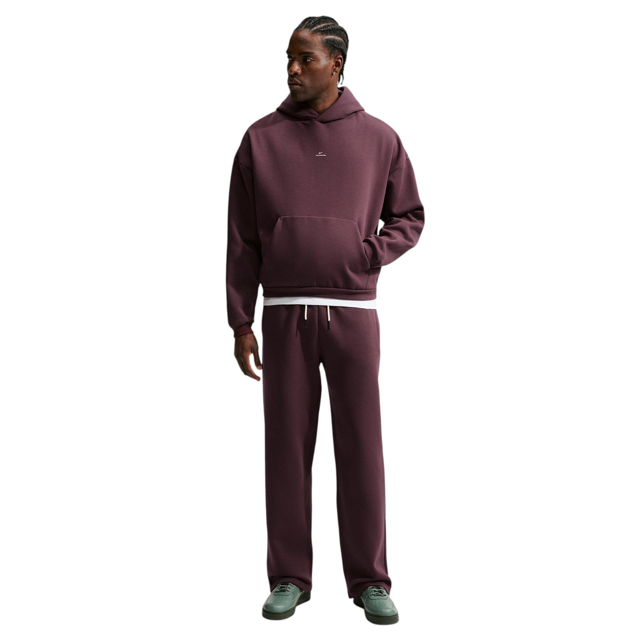 Nike Men's Standard Issue Therma-FIT Brushed Basketball Pullover - Burgundy Crush/Pale Ivory - BURGUNDY/IVORY