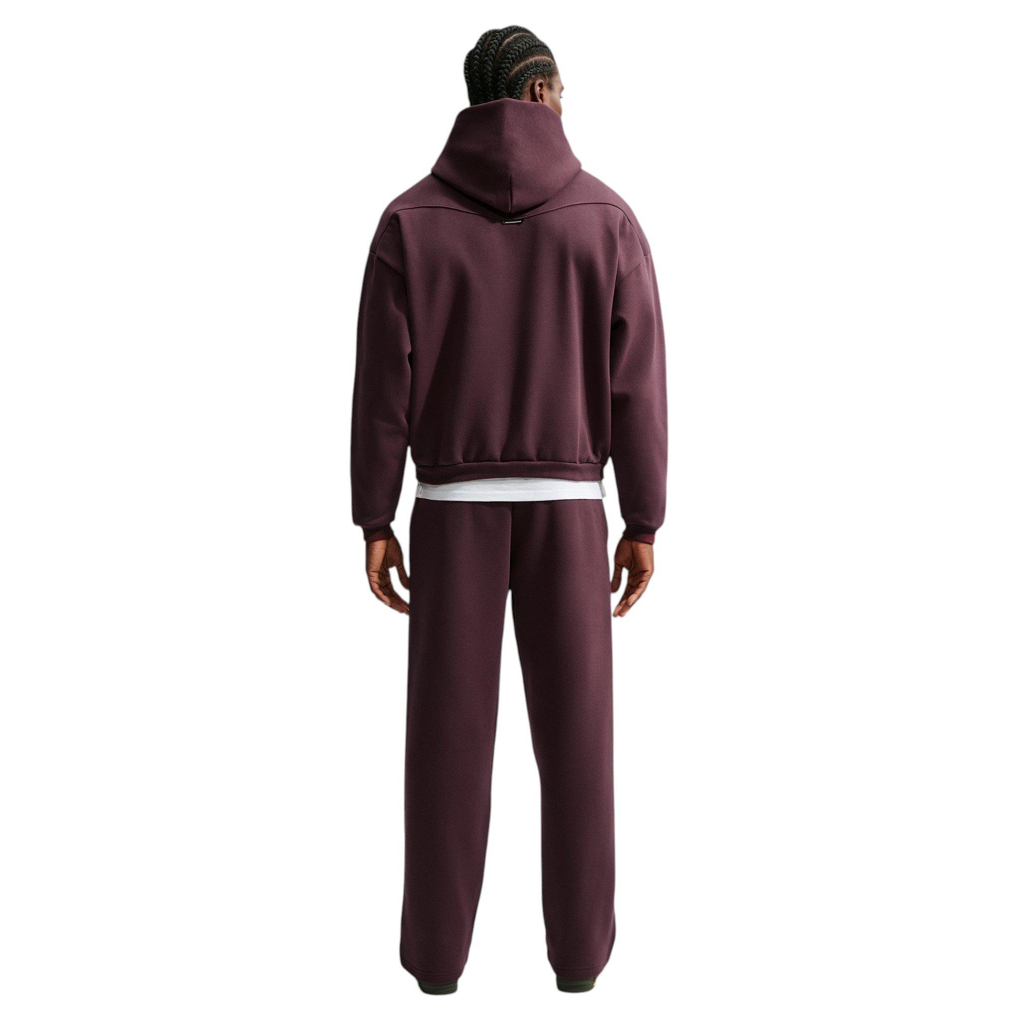 Nike Men's Standard Issue Therma-FIT Brushed Basketball Pullover - Burgundy Crush/Pale Ivory - BURGUNDY/IVORY
