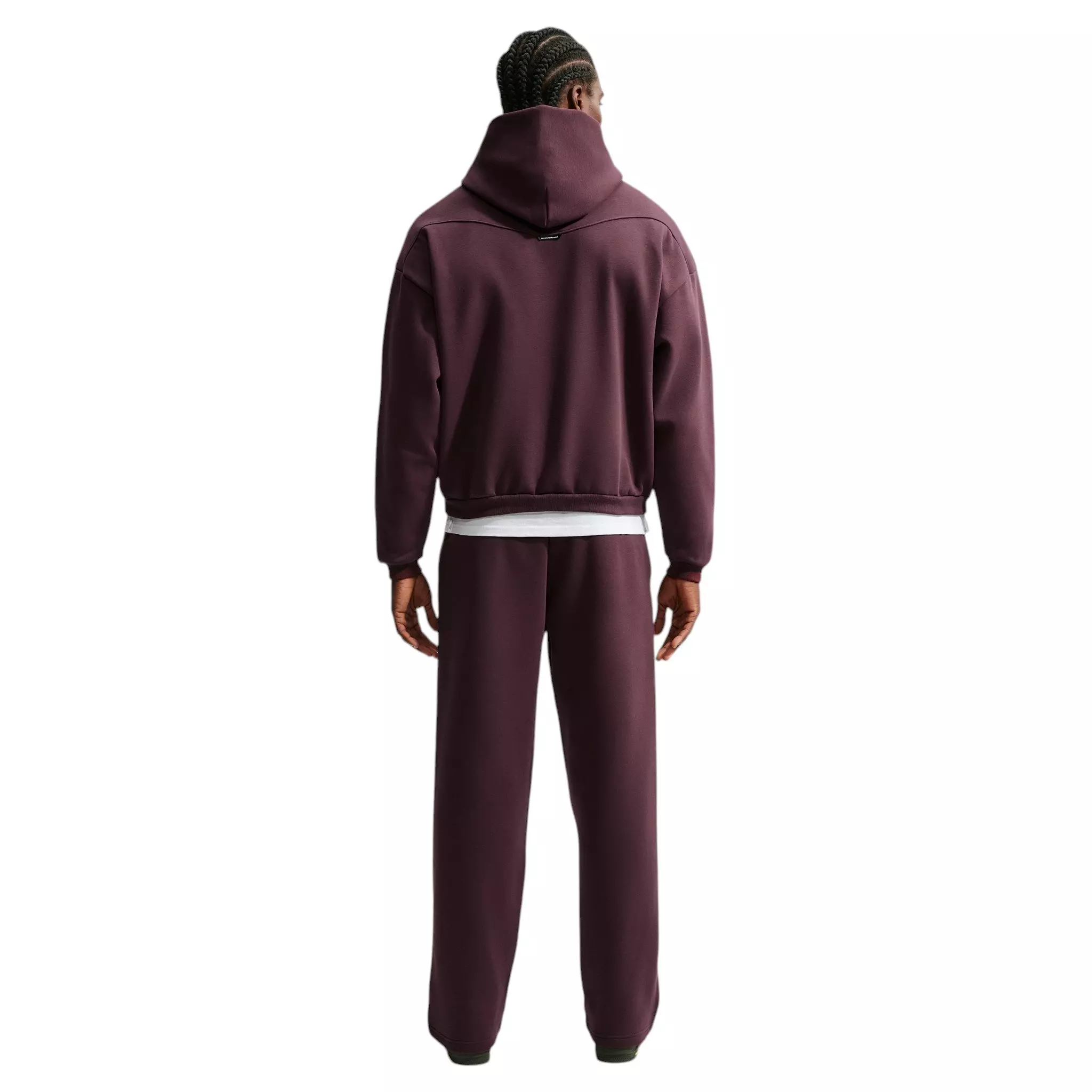 Nike Men's Standard Issue Therma-FIT Brushed Basketball Pullover - Burgundy Crush/Pale Ivory - BURGUNDY/IVORY