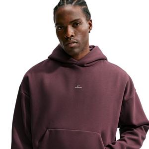 Nike Men's Standard Issue Therma-FIT Brushed Basketball Pullover - Burgundy Crush/Pale Ivory - BURGUNDY/IVORY