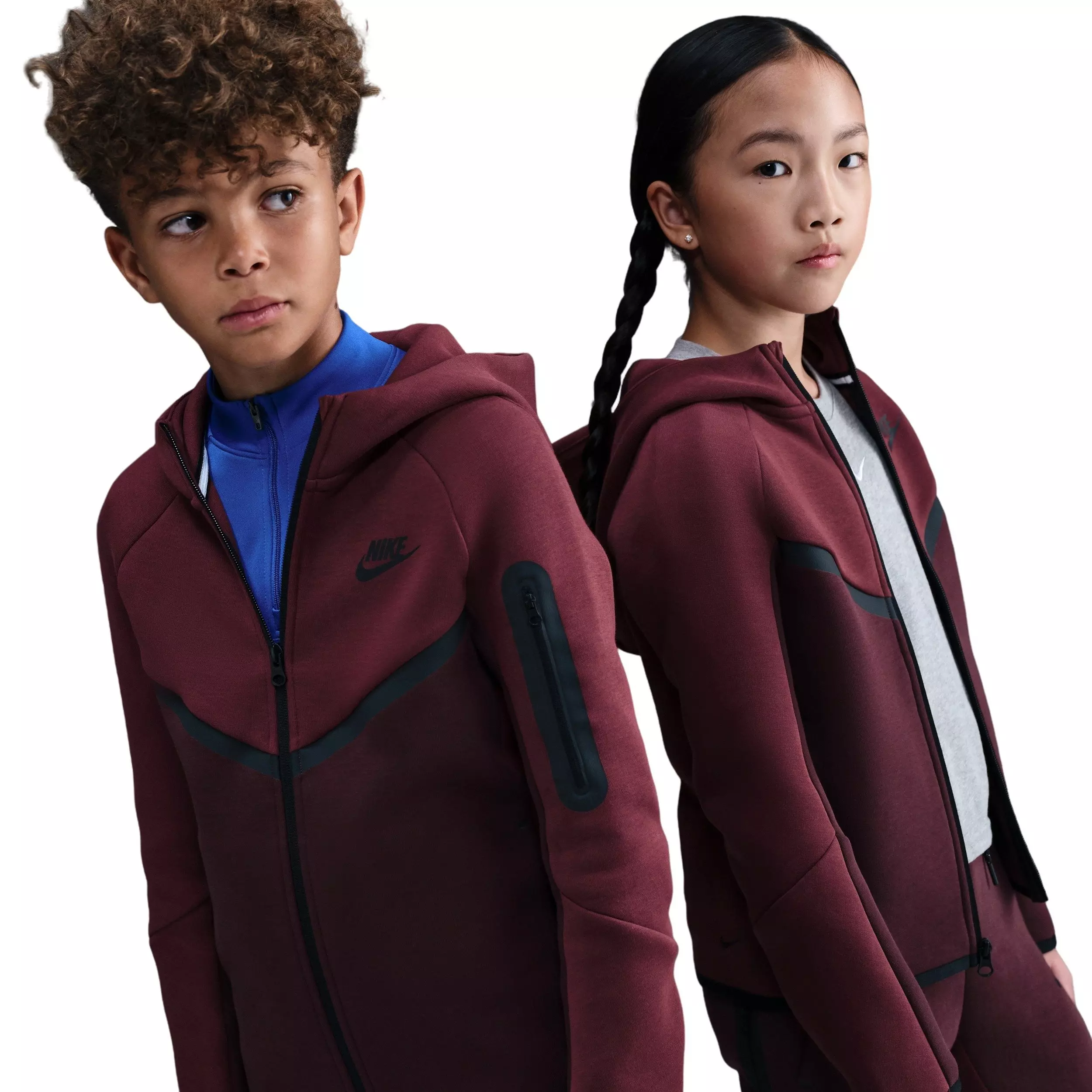 Nike Big Boys' Sportswear Tech Fleece Full-Zip Jacket - Red - RED