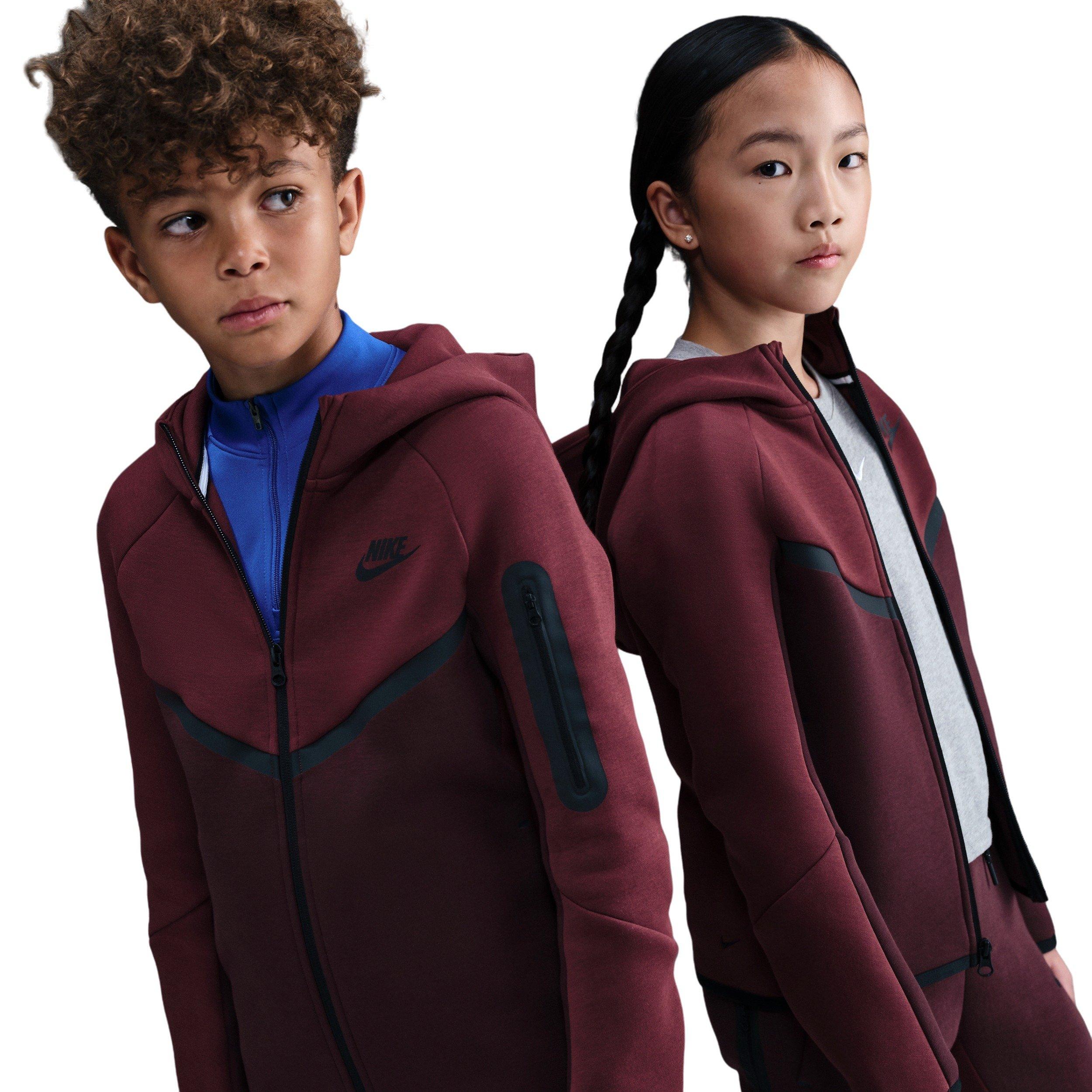 Nike Sportswear Tech Fleece Big Boys' Red Full-Zip Jacket