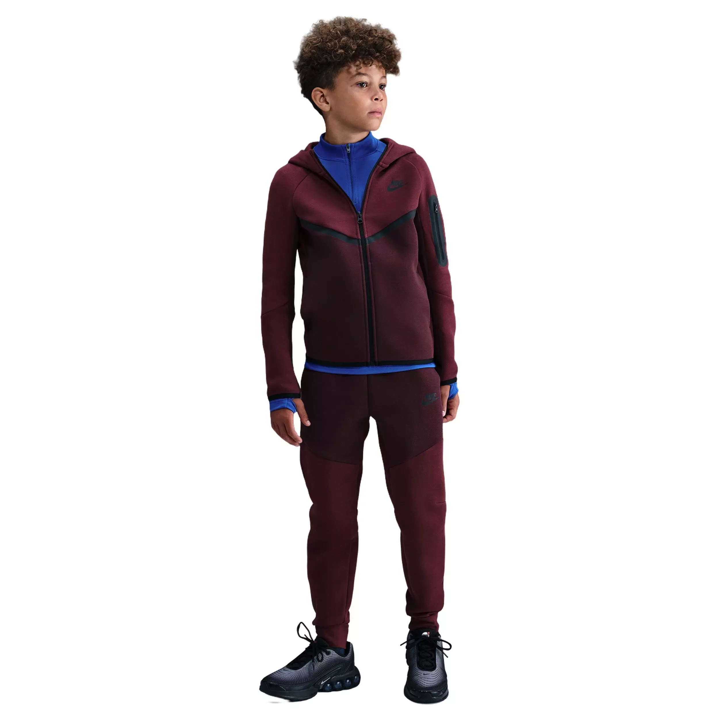 Nike Big Boys' Sportswear Tech Fleece Full-Zip Jacket -Red - RED