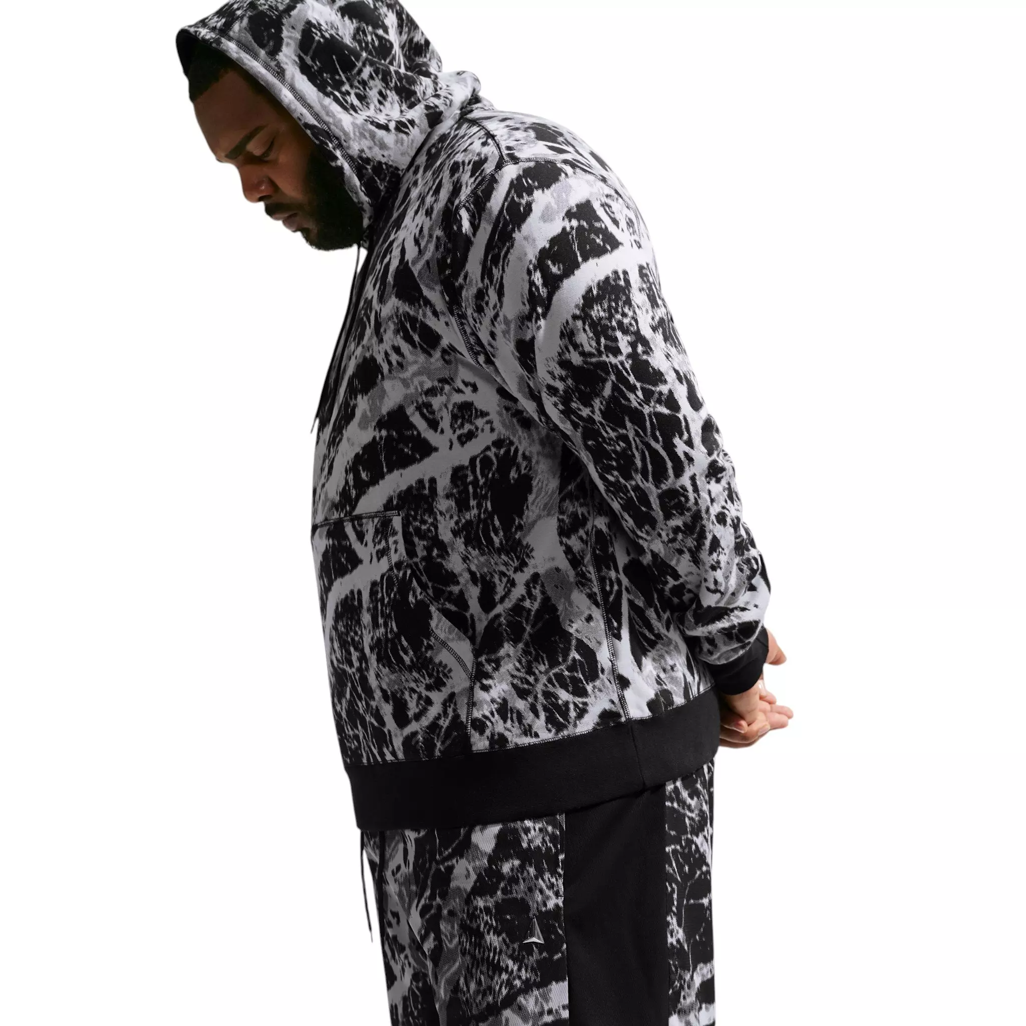 Nike Men's Ja 14" Marble Print Basketball Shorts - BLACK