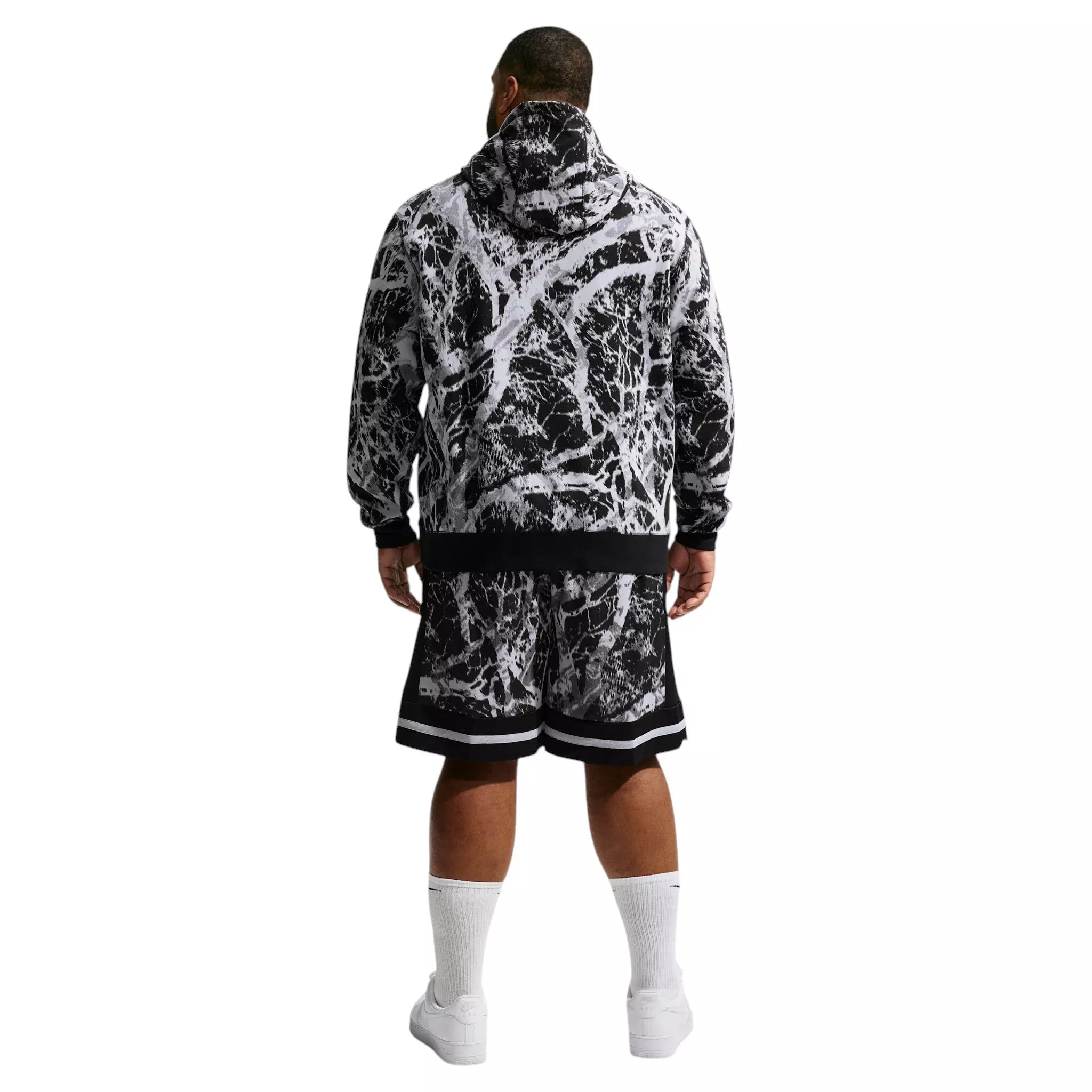 Nike Men's Ja 14" Marble Print Basketball Shorts - BLACK