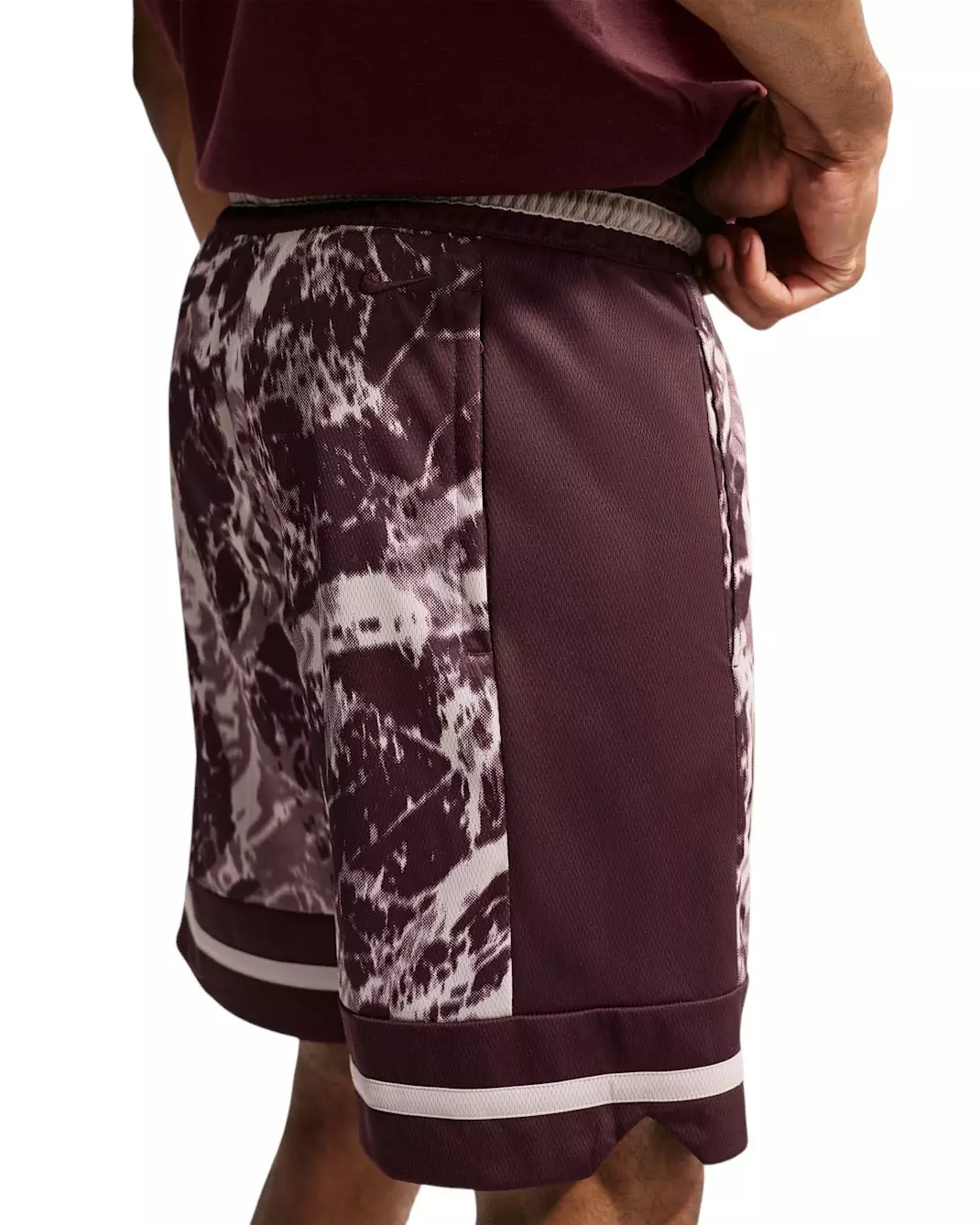 Nike Men's Ja 8" Marble Print Dri-FIT Basketball Shorts - RED
