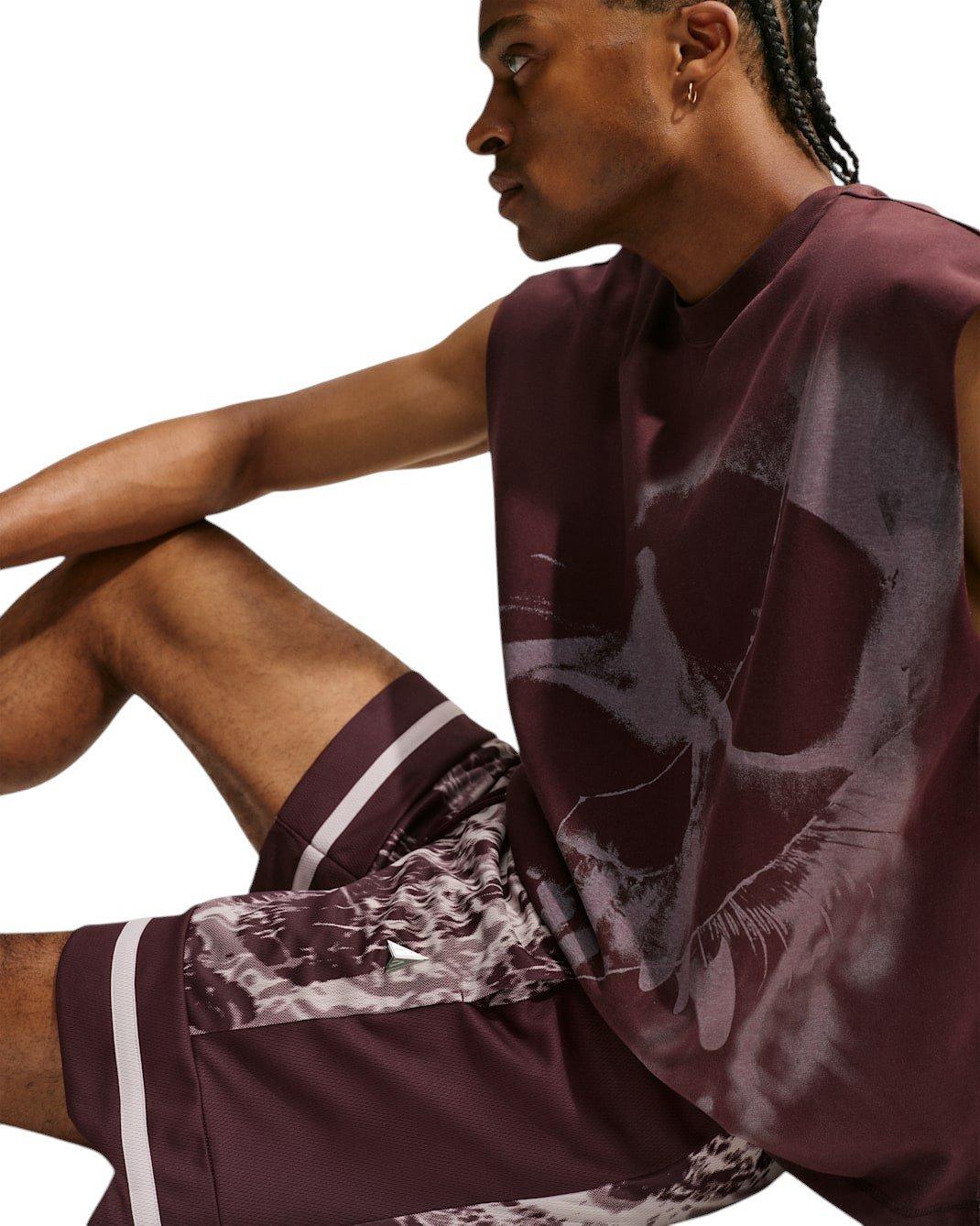 Nike Men's Ja 8" Marble Print Dri-FIT Basketball Shorts - RED