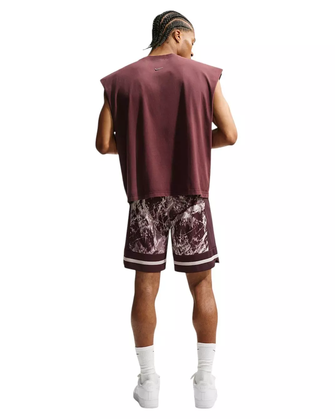 Nike Men's Ja 8" Marble Print Dri-FIT Basketball Shorts - RED