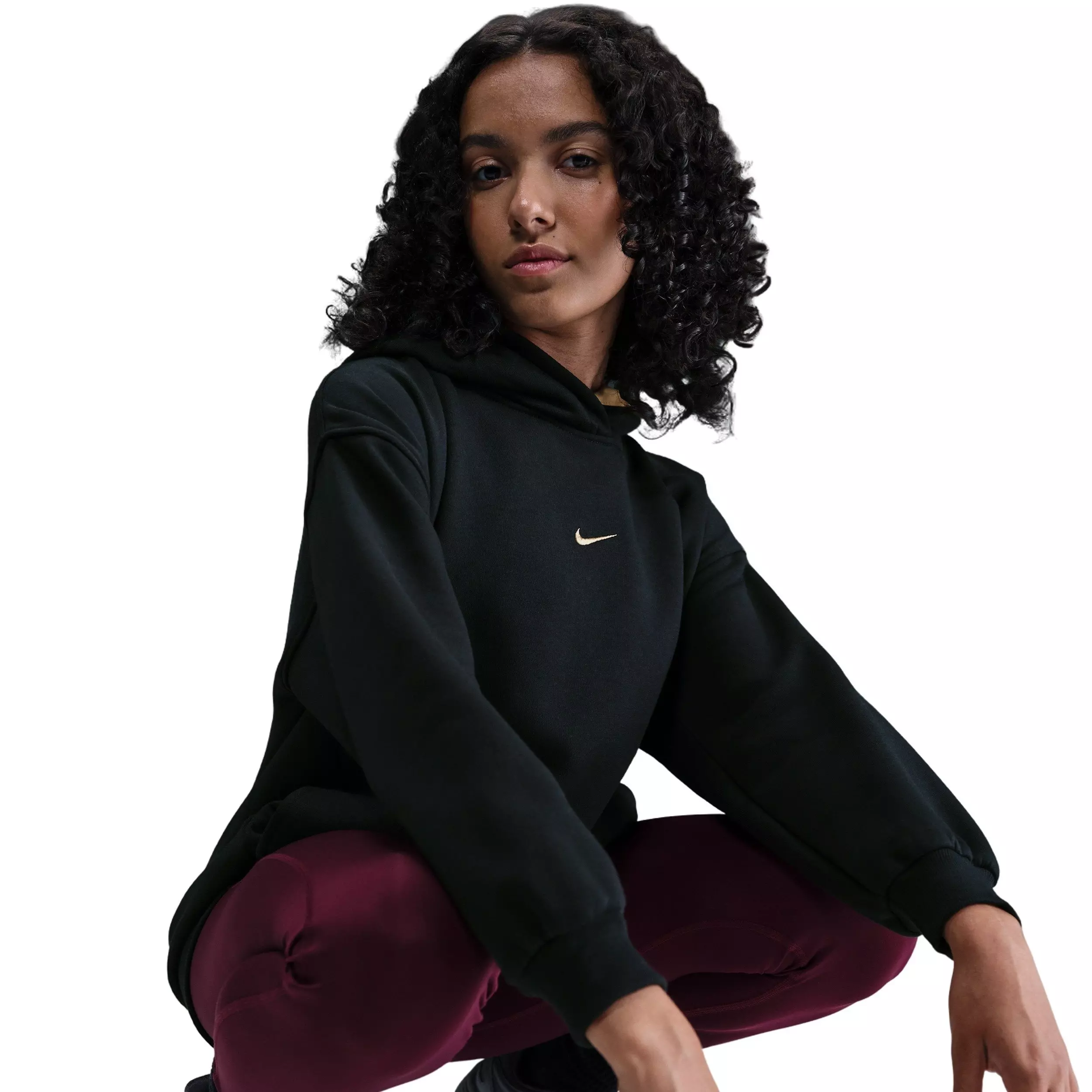 Nike Big Girls' Sportswear Club Fleece Oversized Hoodie -Black - BLACK
