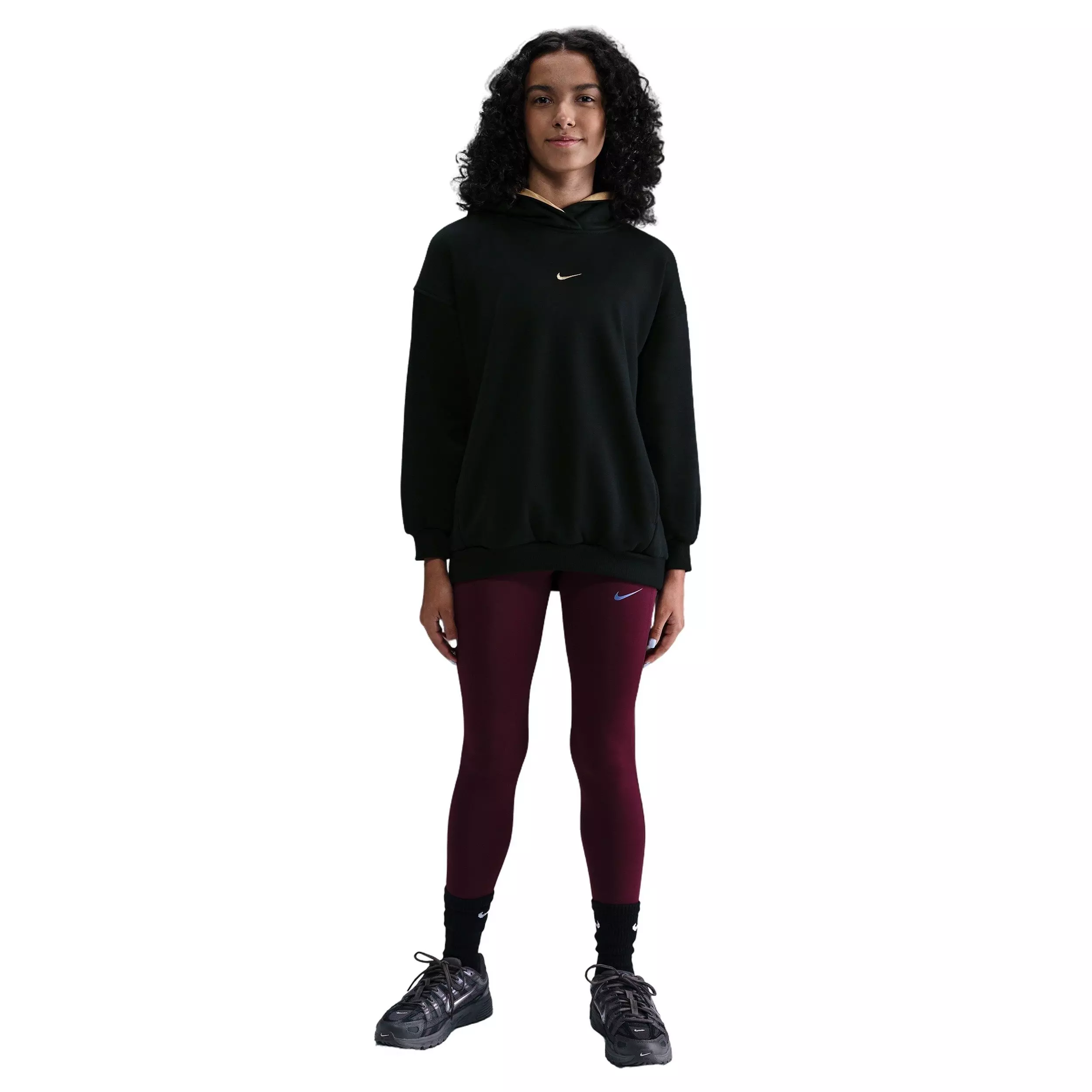 Nike Big Girls' Sportswear Club Fleece Oversized Hoodie -Black - BLACK