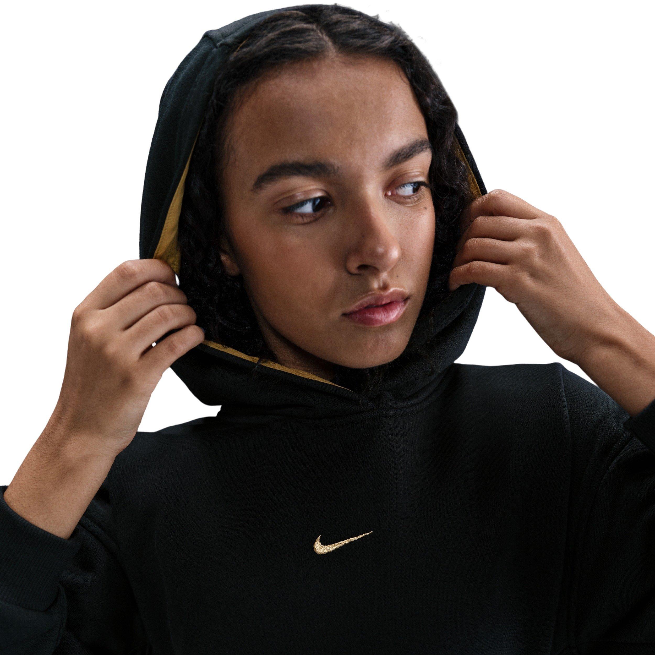 Nike Big Girls' Sportswear Club Fleece Oversized Hoodie - Black - BLACK Thumbnail View 6