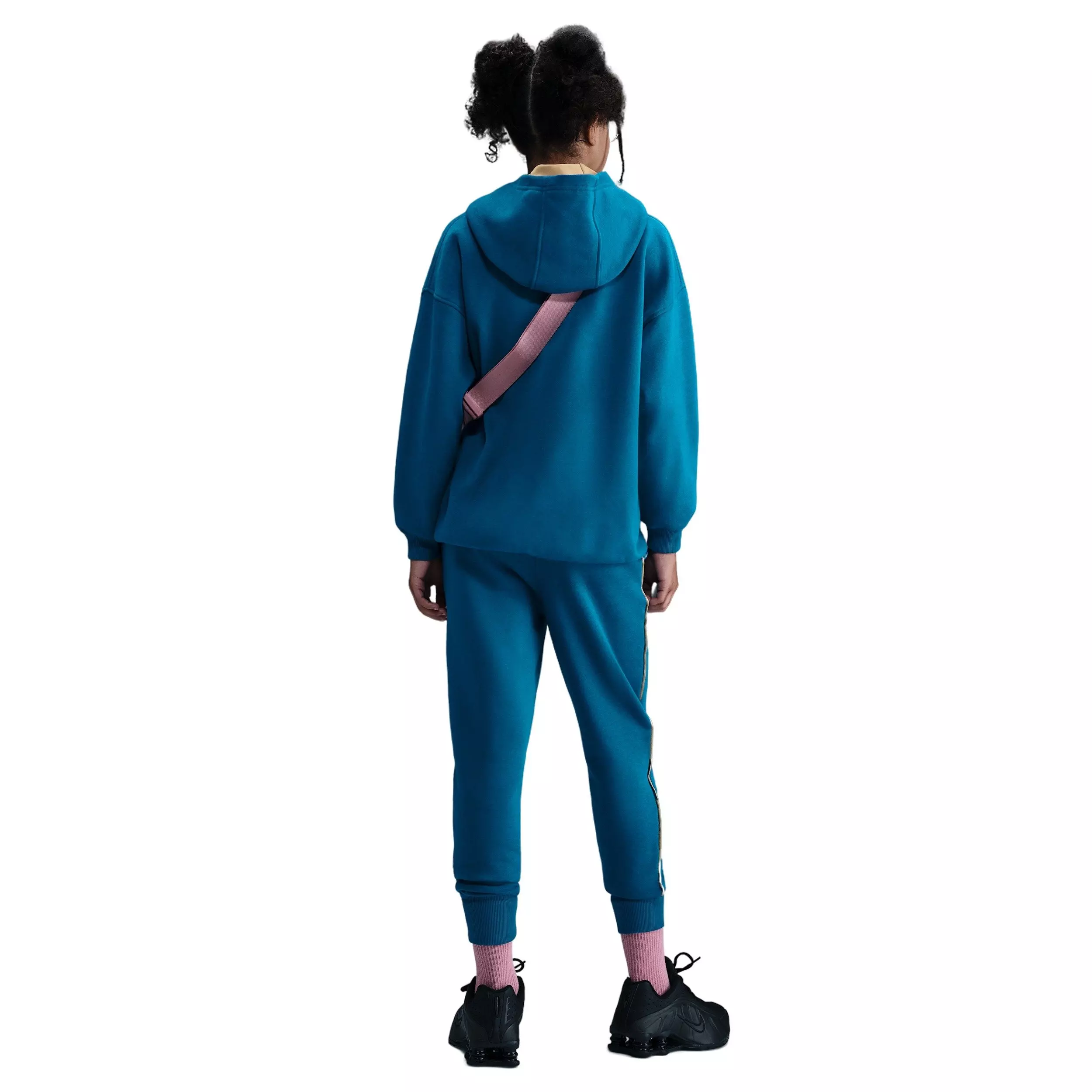 Nike Big Girls' Sportswear Club Fleece Oversized Hoodie -Blue - BLUE