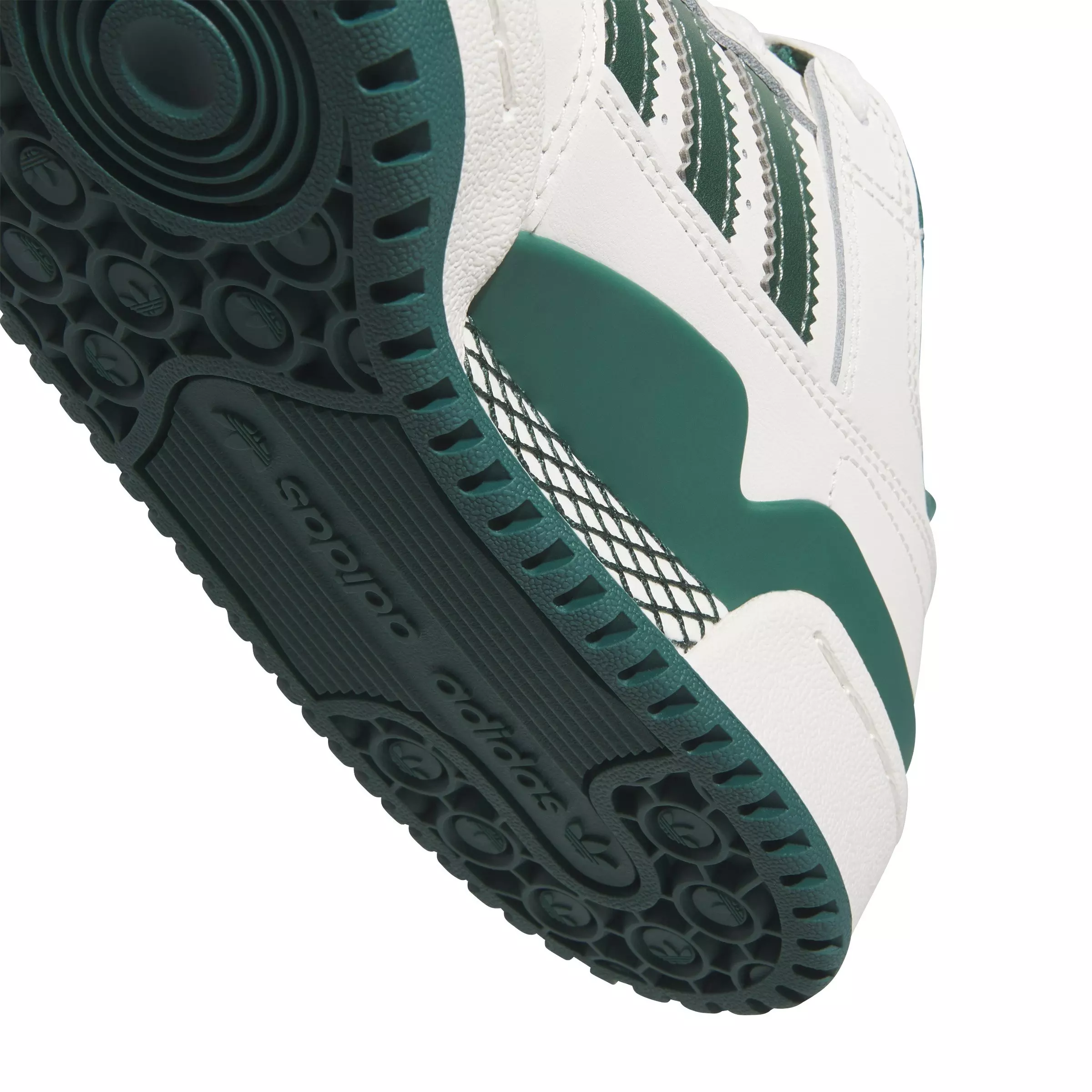 adidas Forum Low CL "Cloud White/Collegiate Green/Silver Green" Grade School Boys' Shoe - WHITE/GREEN/GREEN