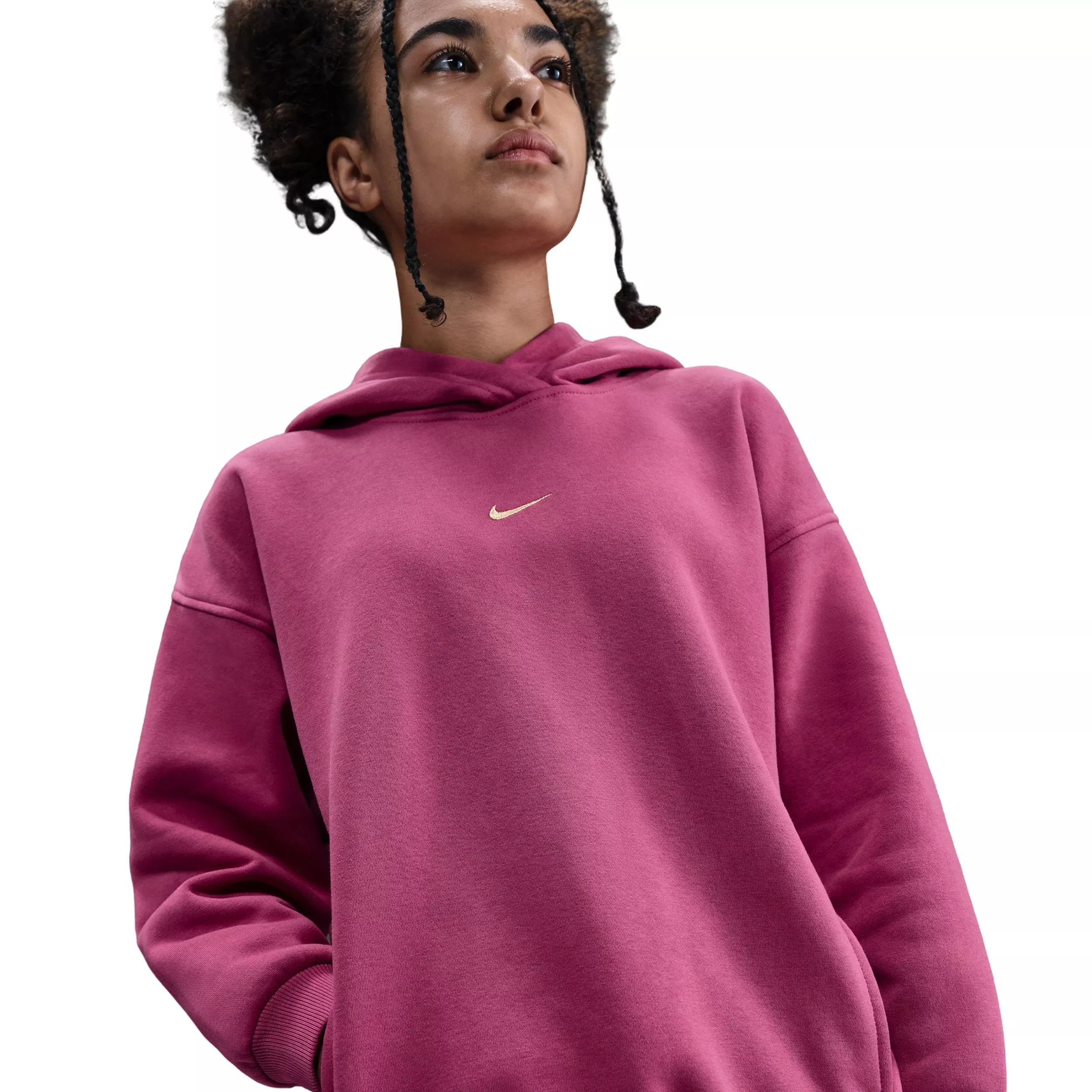 Nike Big Girls' Sportswear Club Fleece Oversized Hoodie - Beet Purple - BEET PURPLE