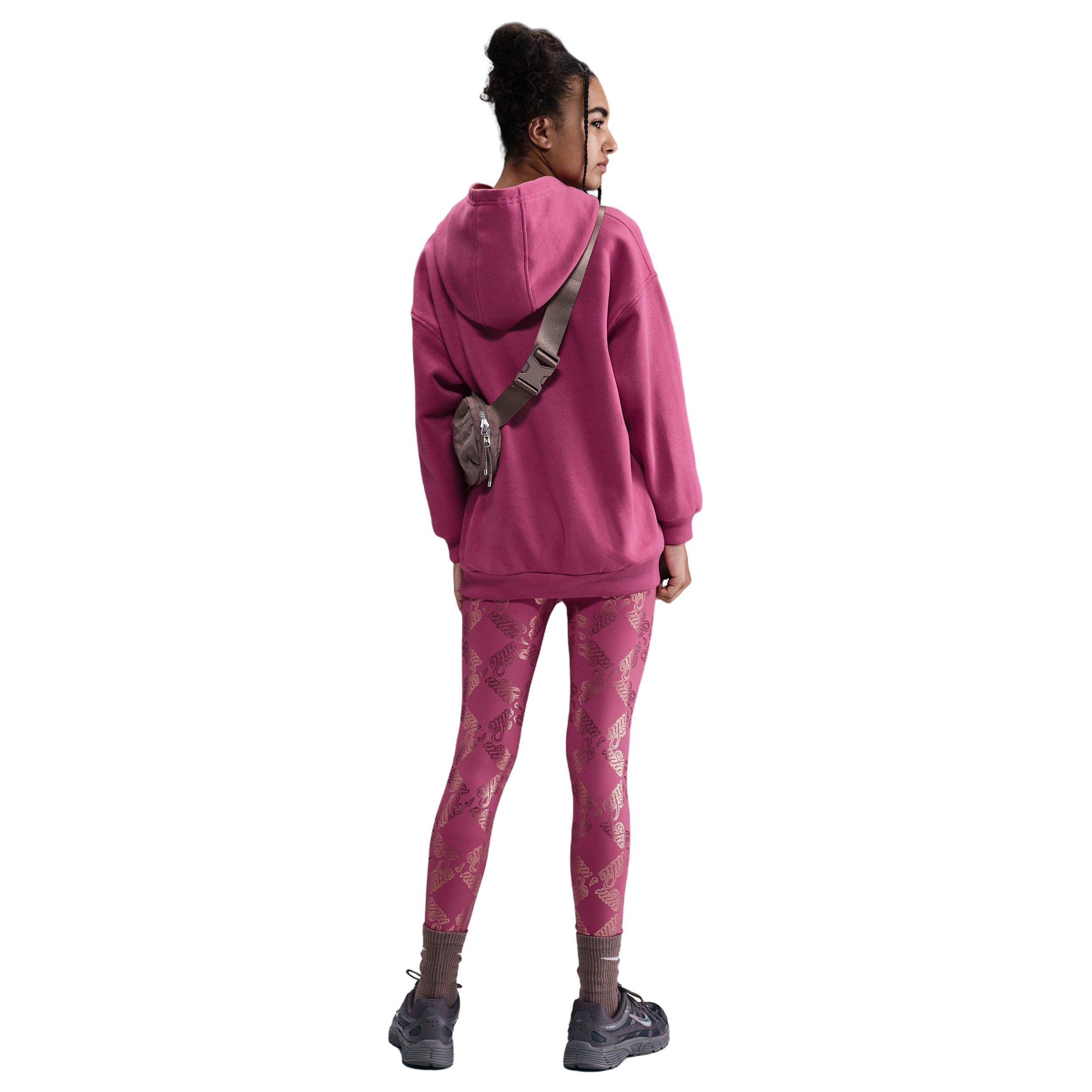 Nike Sportswear Club Fleece Big Girls' Beet Purple Oversized Hoodie